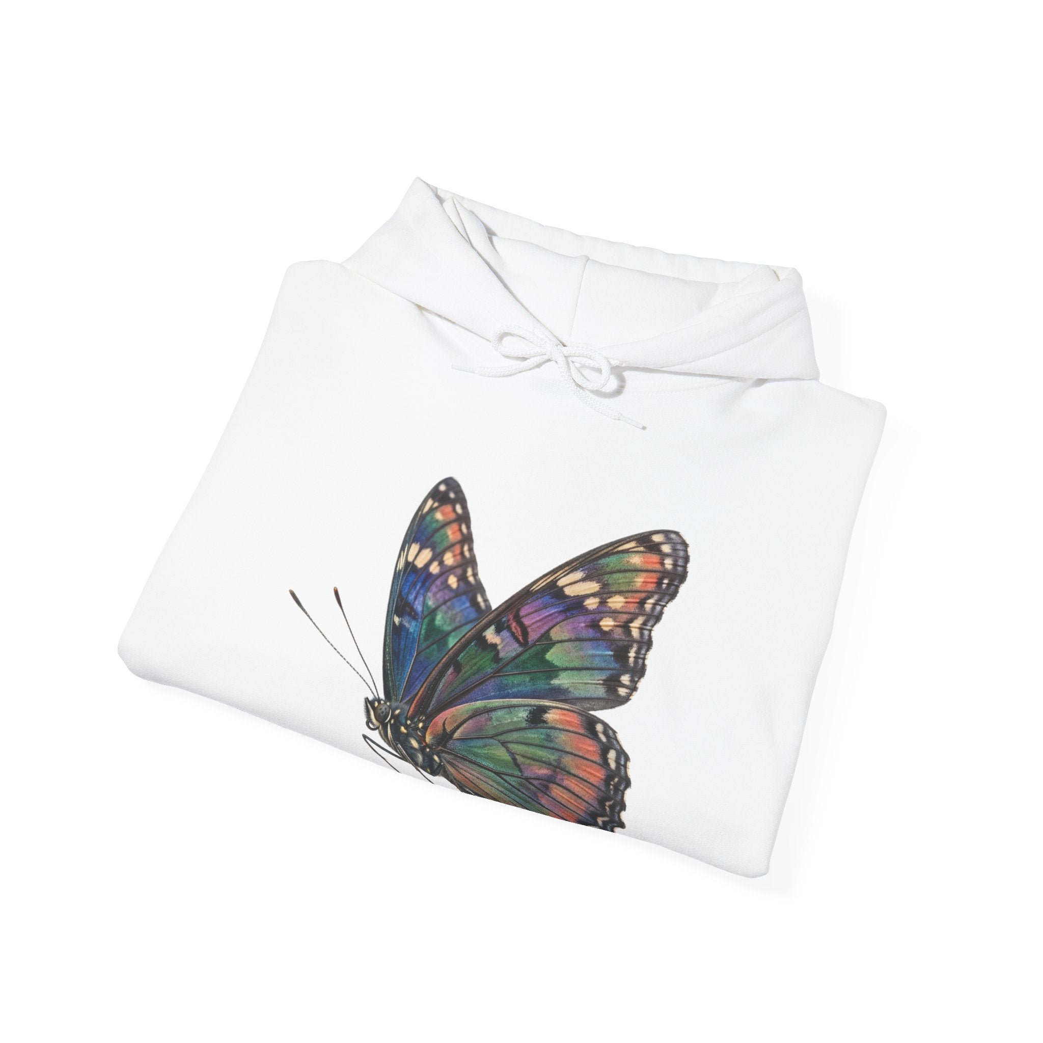 Butterfly Illustration Hoodie — Colorful Monarch Wing Graphic Pullover