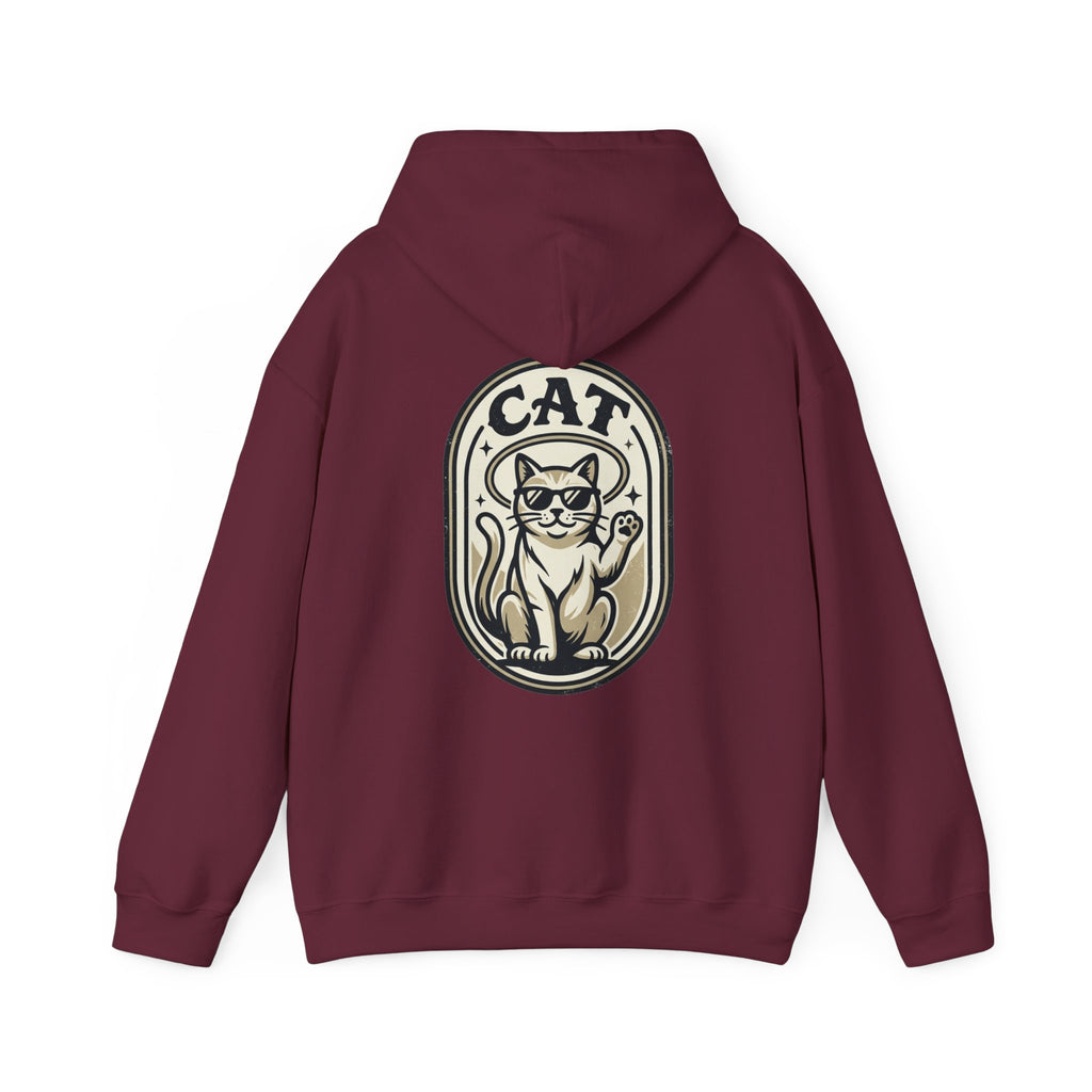 Cat Lucky Paw Hoodie — Retro Cool Cat Graphic Sweatshirt