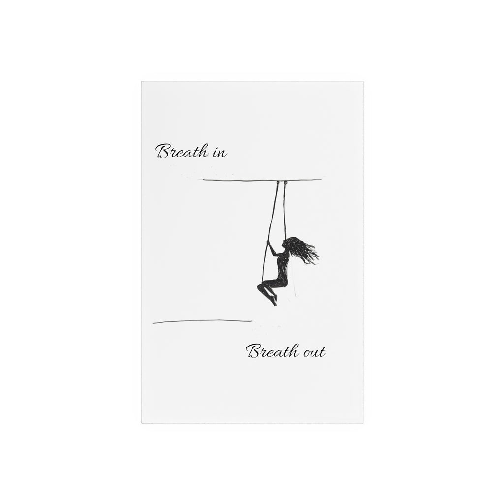 Acrylic Sign — "Breath In, Breath Out" Minimalist Desk Art