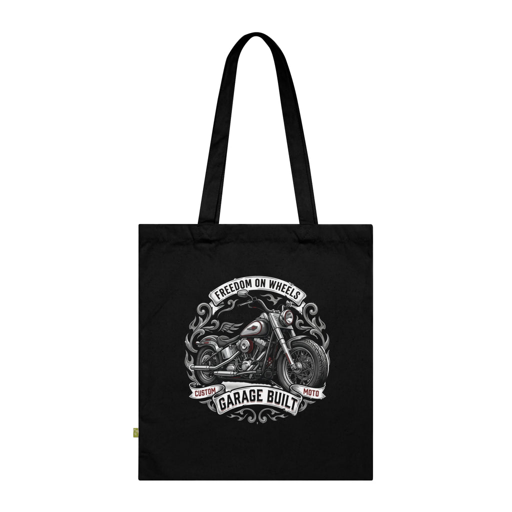 Tote Bag — Garage Built Motorcycle "Freedom on Wheels" Organic Cotton Tote