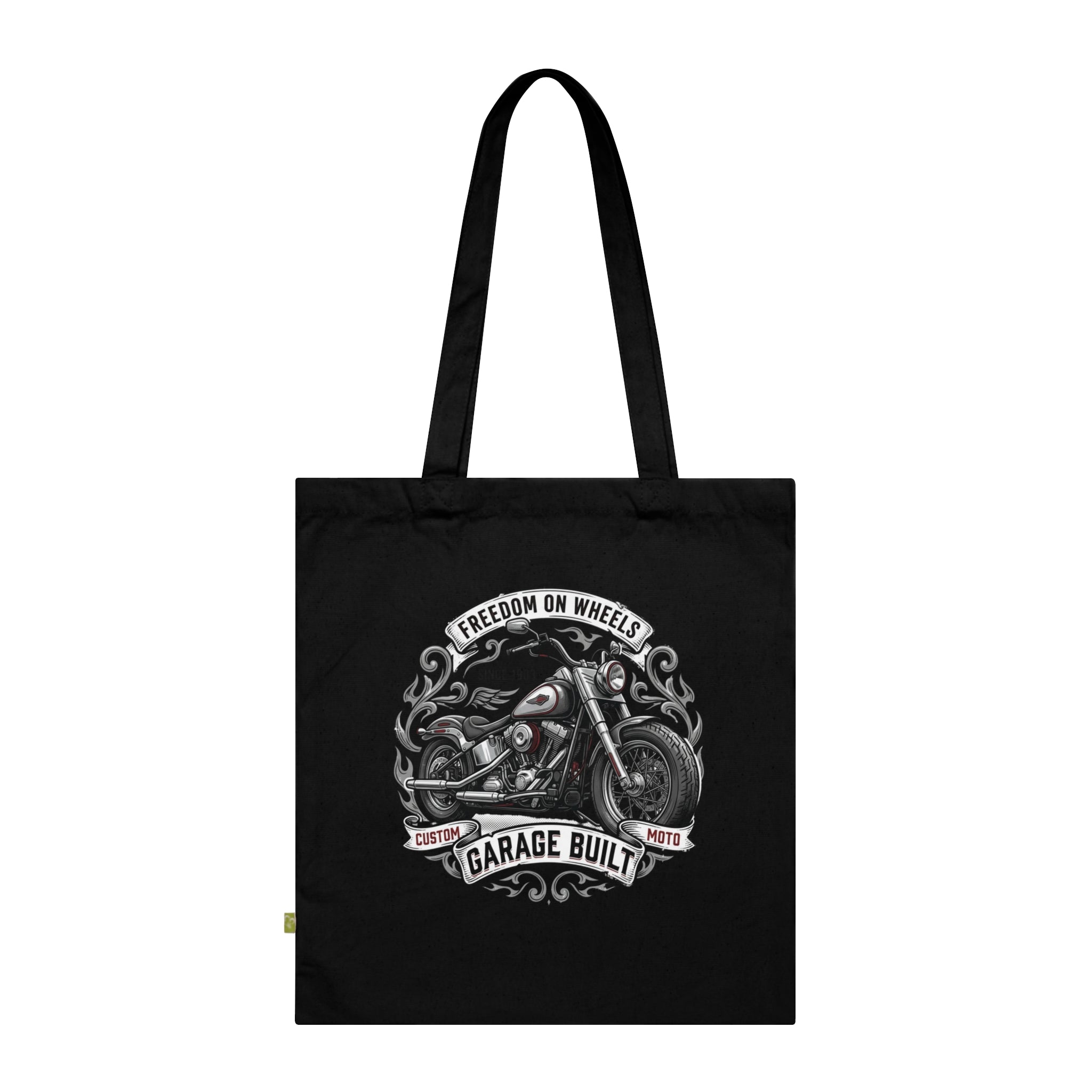 Tote Bag — Garage Built Motorcycle "Freedom on Wheels" Organic Cotton Tote