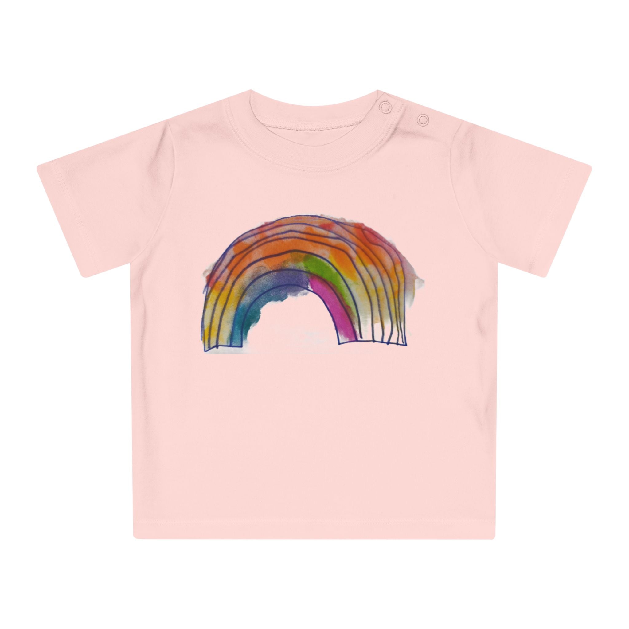 Baby T-Shirt — Hand-Drawn Watercolor Rainbow Toddler Tee