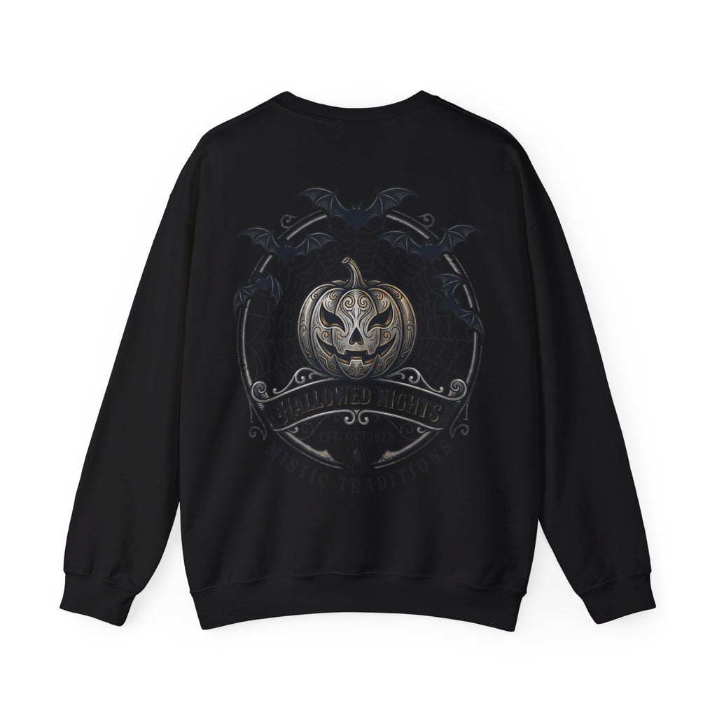 Halloween Pumpkin Crewneck Sweatshirt — "Hallowed Nights" Mystic Traditions