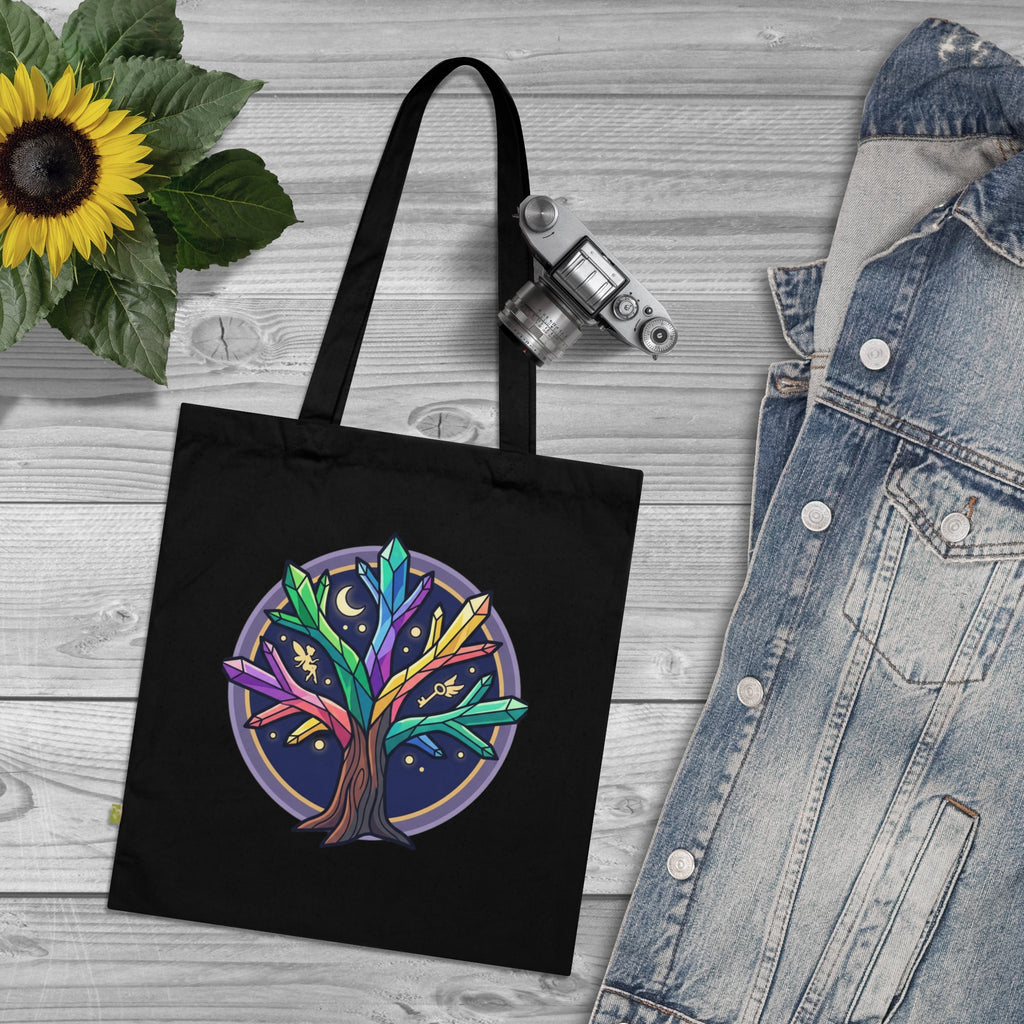 Celestial Tree Organic Cotton Tote Bag — Night Sky Magic Eco Tote