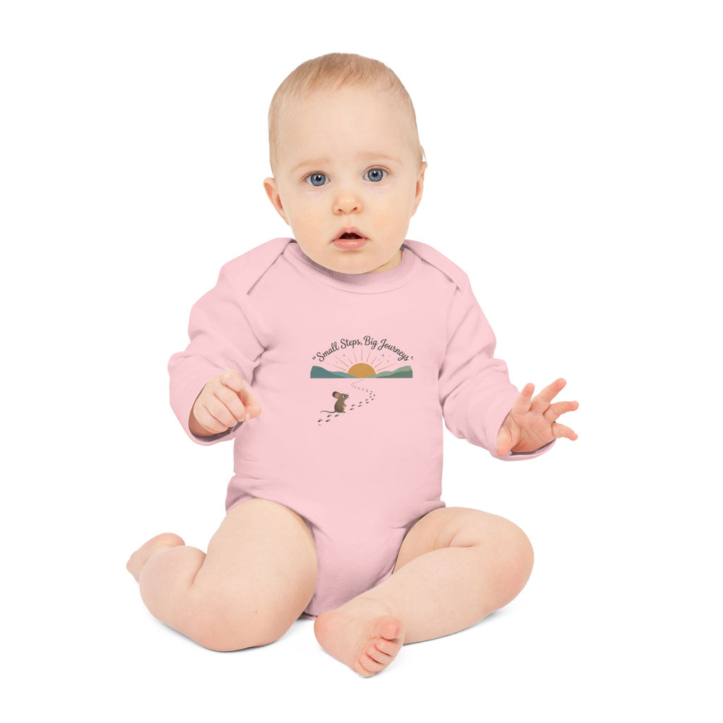 Baby Bodysuit “Small Steps, Big Journeys” Organic Long Sleeve