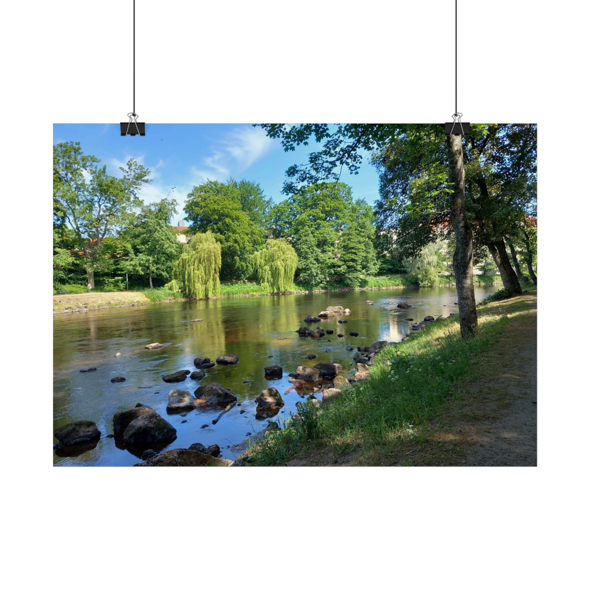 Scenic Lakeside Poster – Tranquil Park Landscape Wall Art