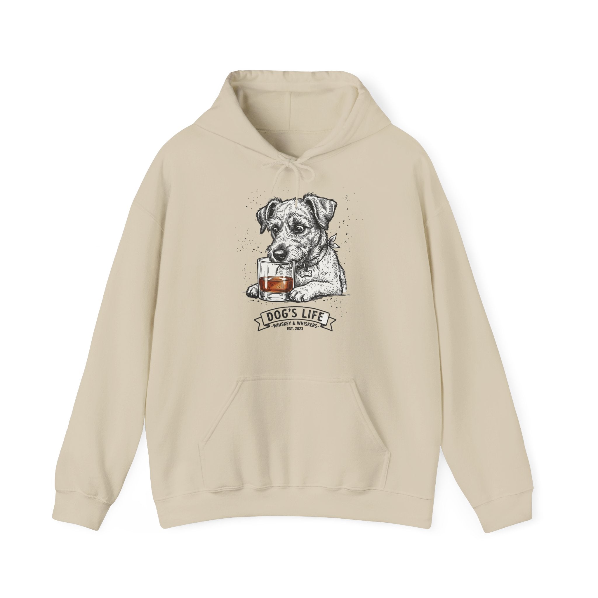 Dog’s Life Hoodie – Jack Russell with Whiskey Illustration