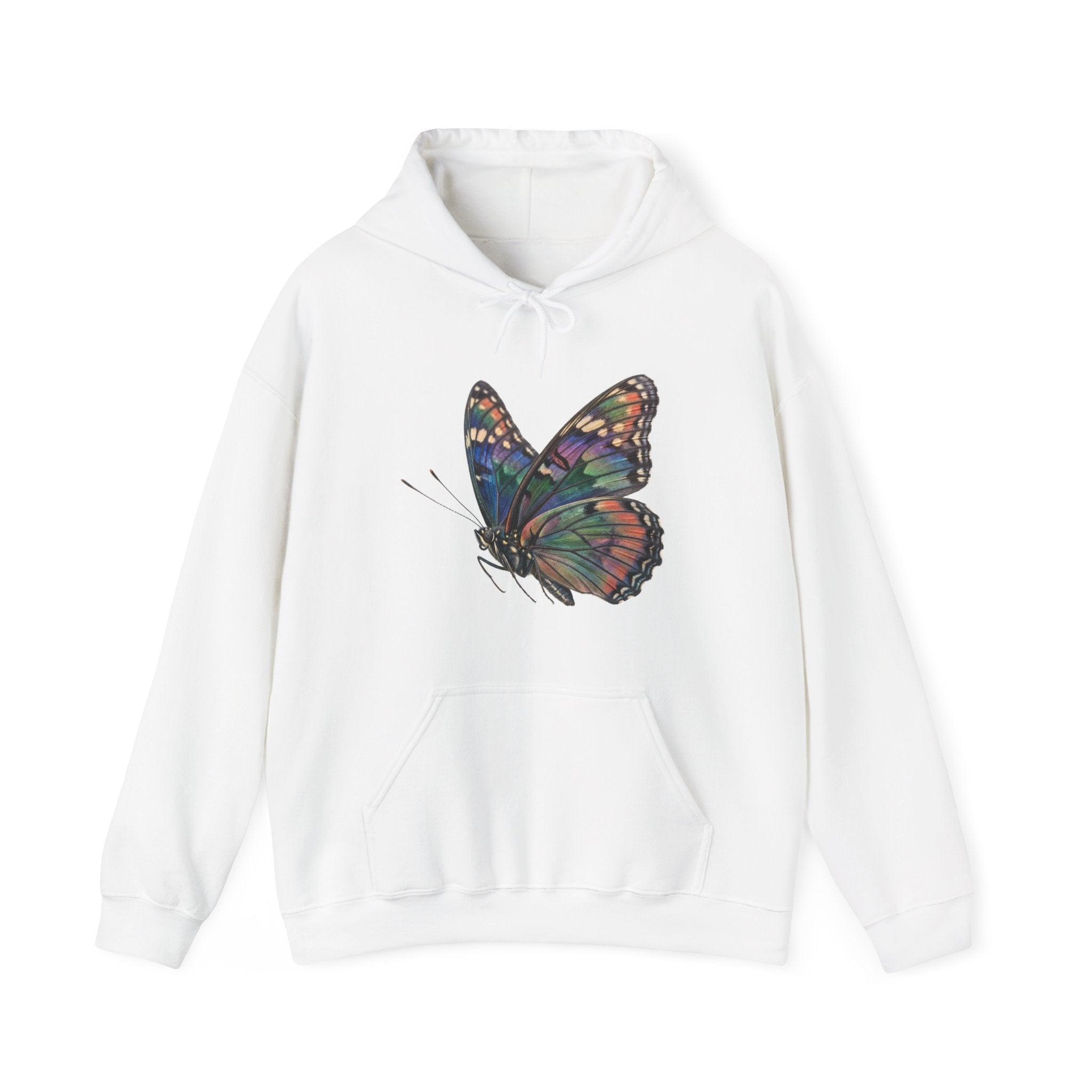 Butterfly Illustration Hoodie — Colorful Monarch Wing Graphic Pullover