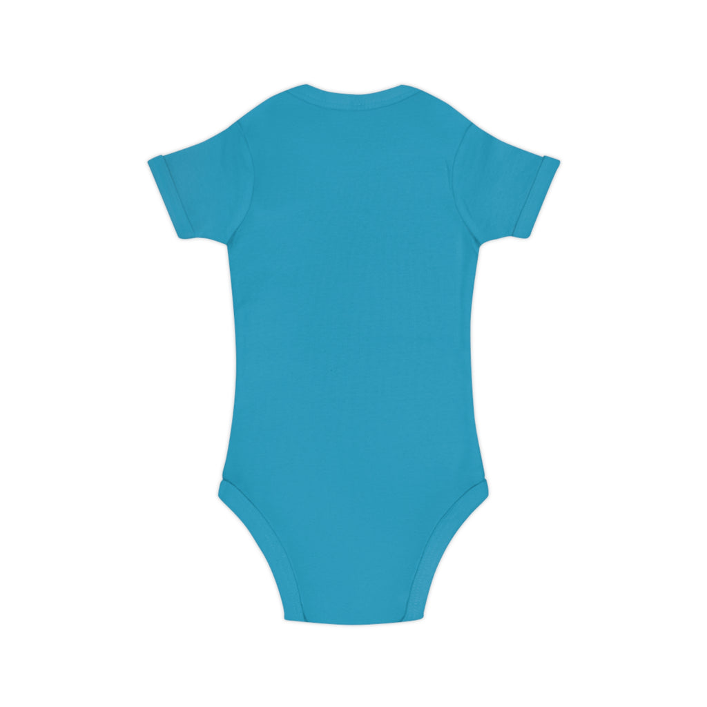 Baby Bodysuit “A Real Warrior” – Infant Onesie with Spartan Helmet Design