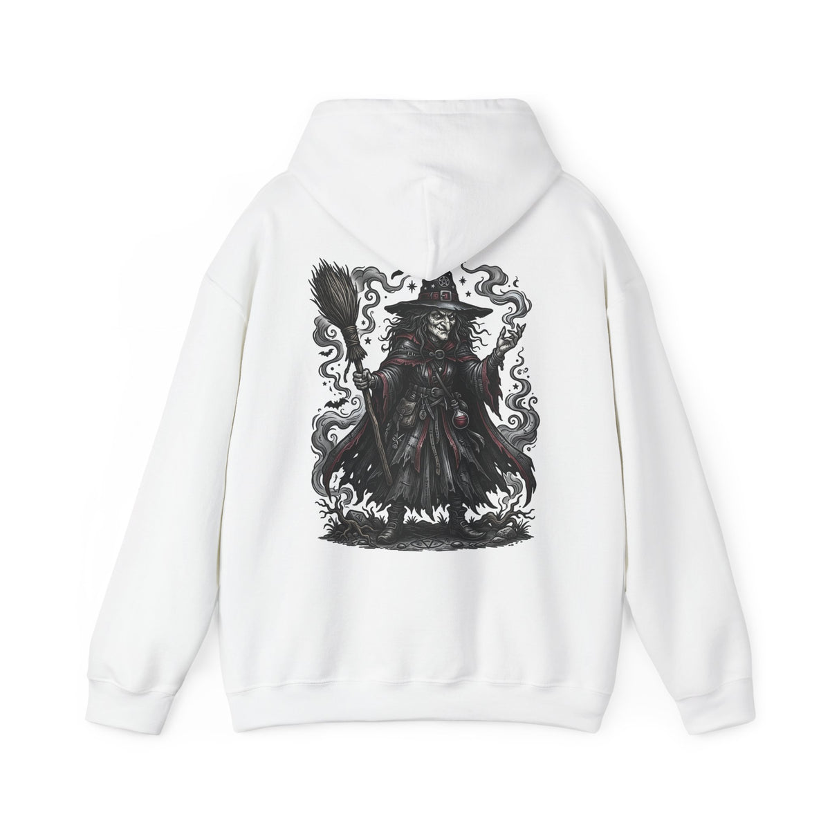 Witch Hunter Hoodie — Dark Fantasy Grim Reaper Back Graphic