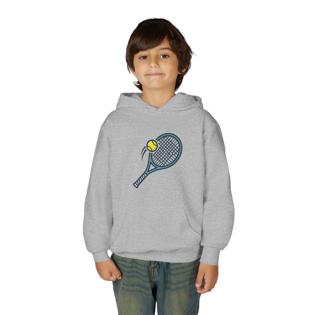 Youth Tennis Hoodie — Racket & Ball Graphic