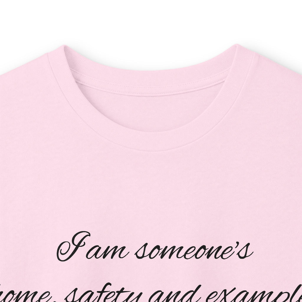 Long Sleeve Tee — Inspirational Script Quote “I am someone’s name, safety and example…”