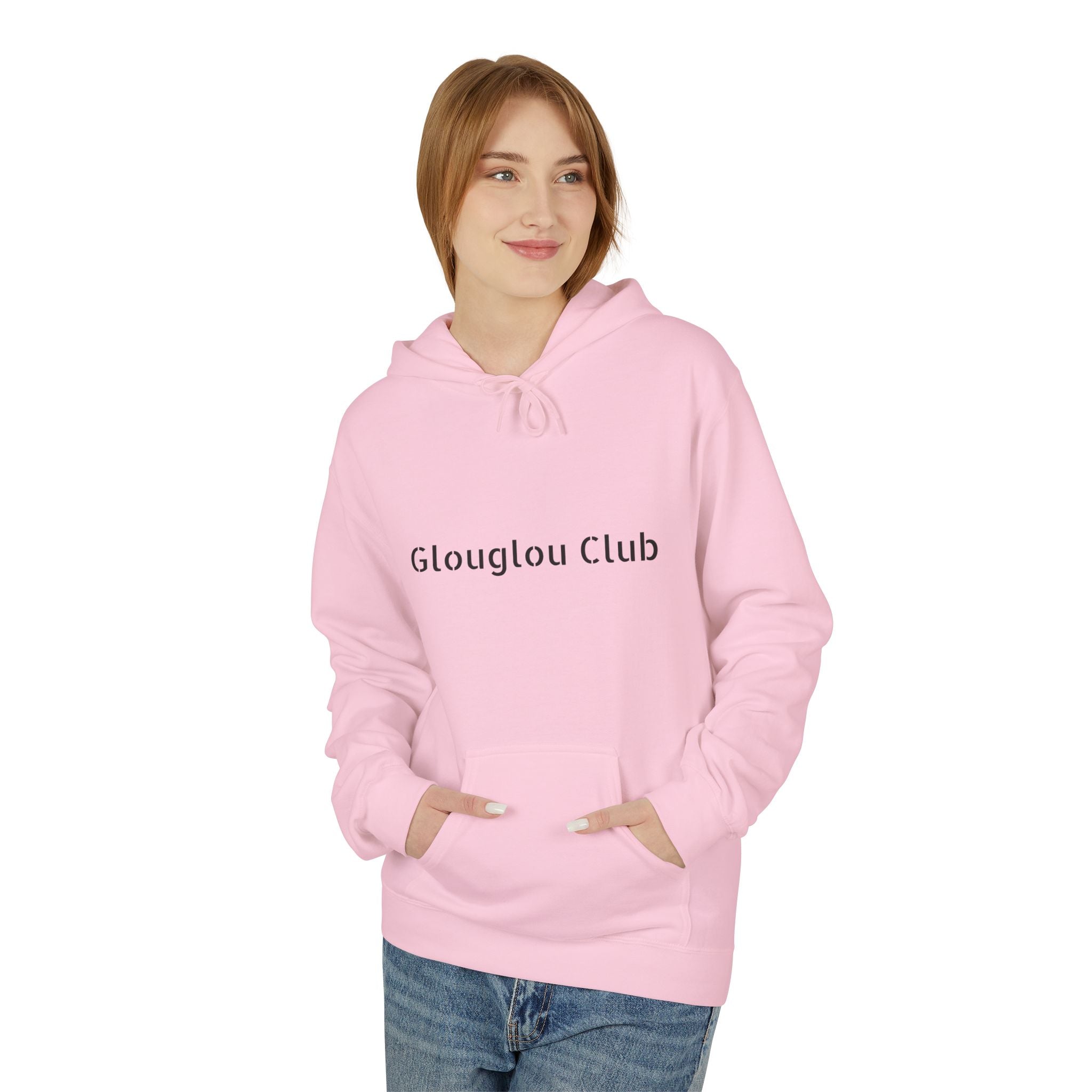 Glouglou Club Hoodie | Minimal Text Logo Pullover