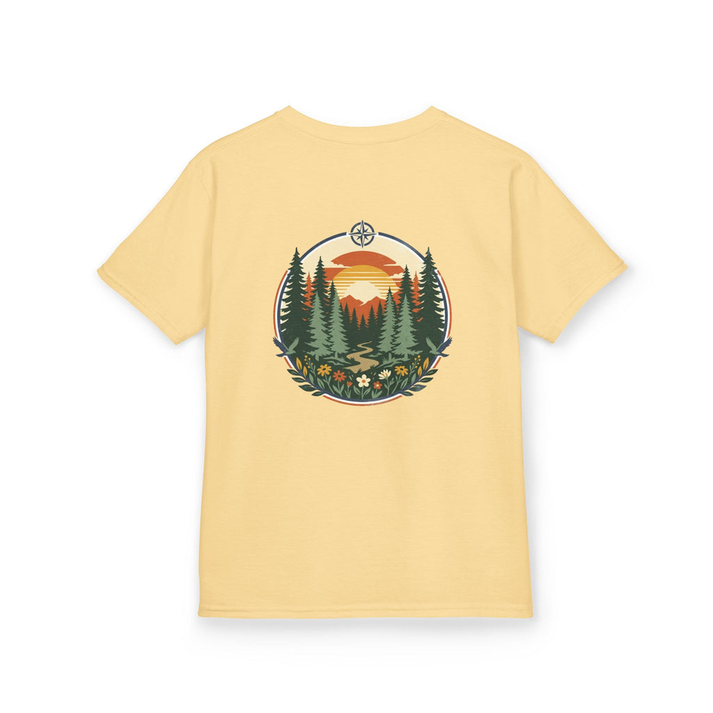 Kids Tee — Retro Forest Sunset Graphic