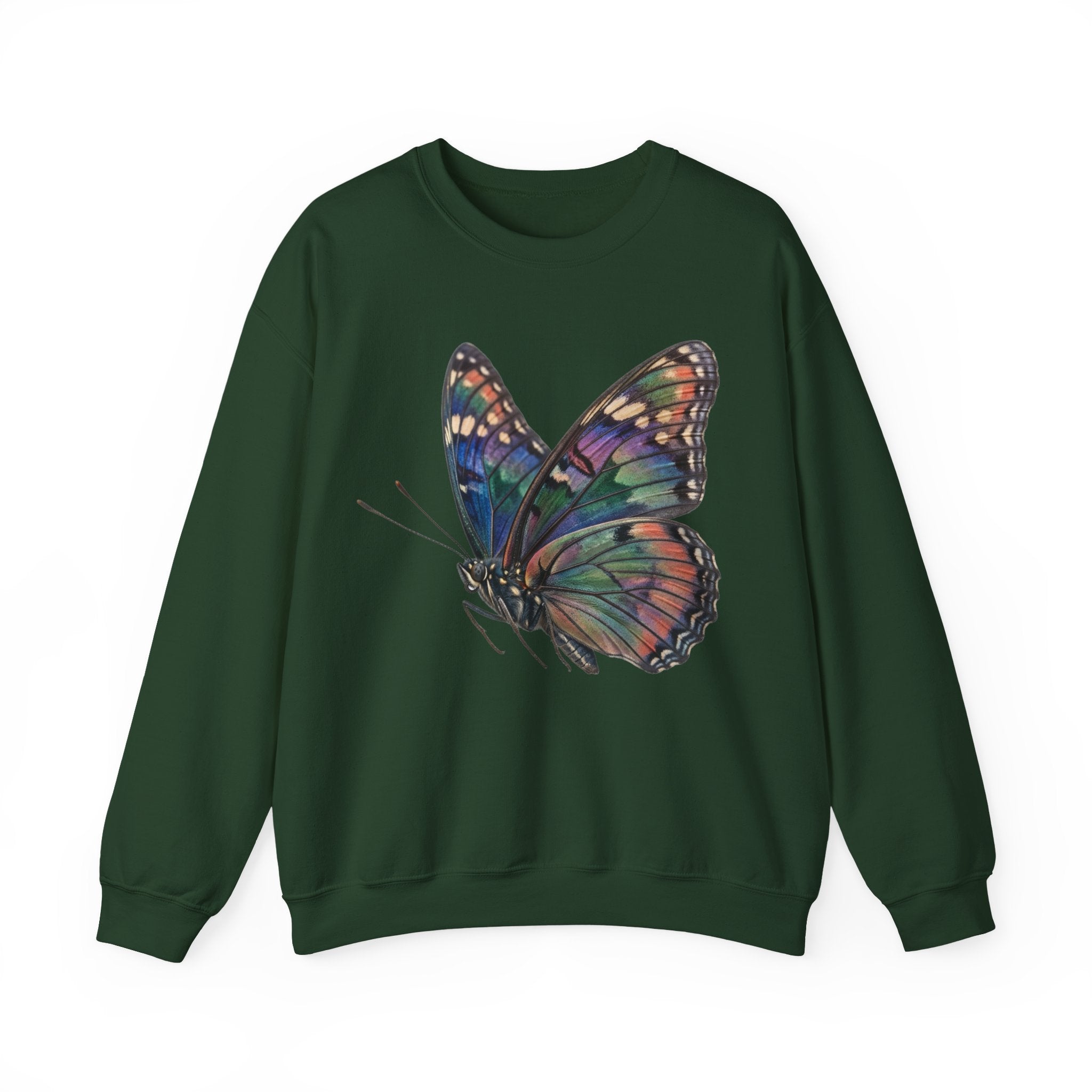 Butterfly Graphic Sweatshirt – Colorful Prism Wings Crewneck