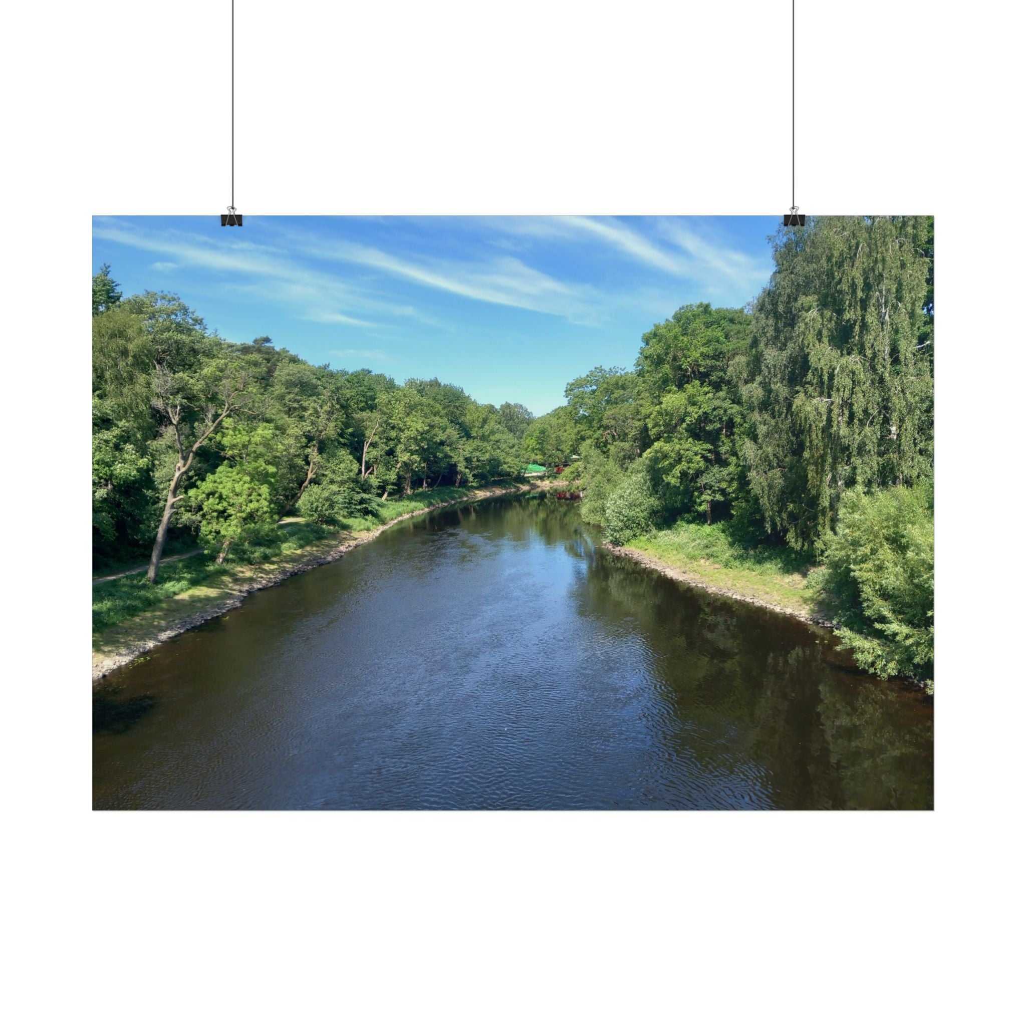 River Landscape Poster — Serene European Nature Wall Art