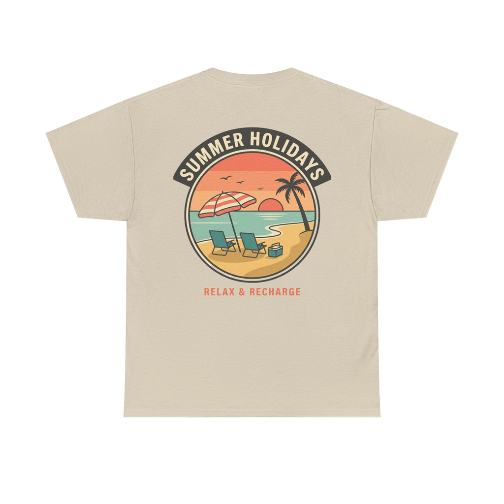 Summer Holidays Beach T‑Shirt — "Relax & Recharge" Graphic Tee