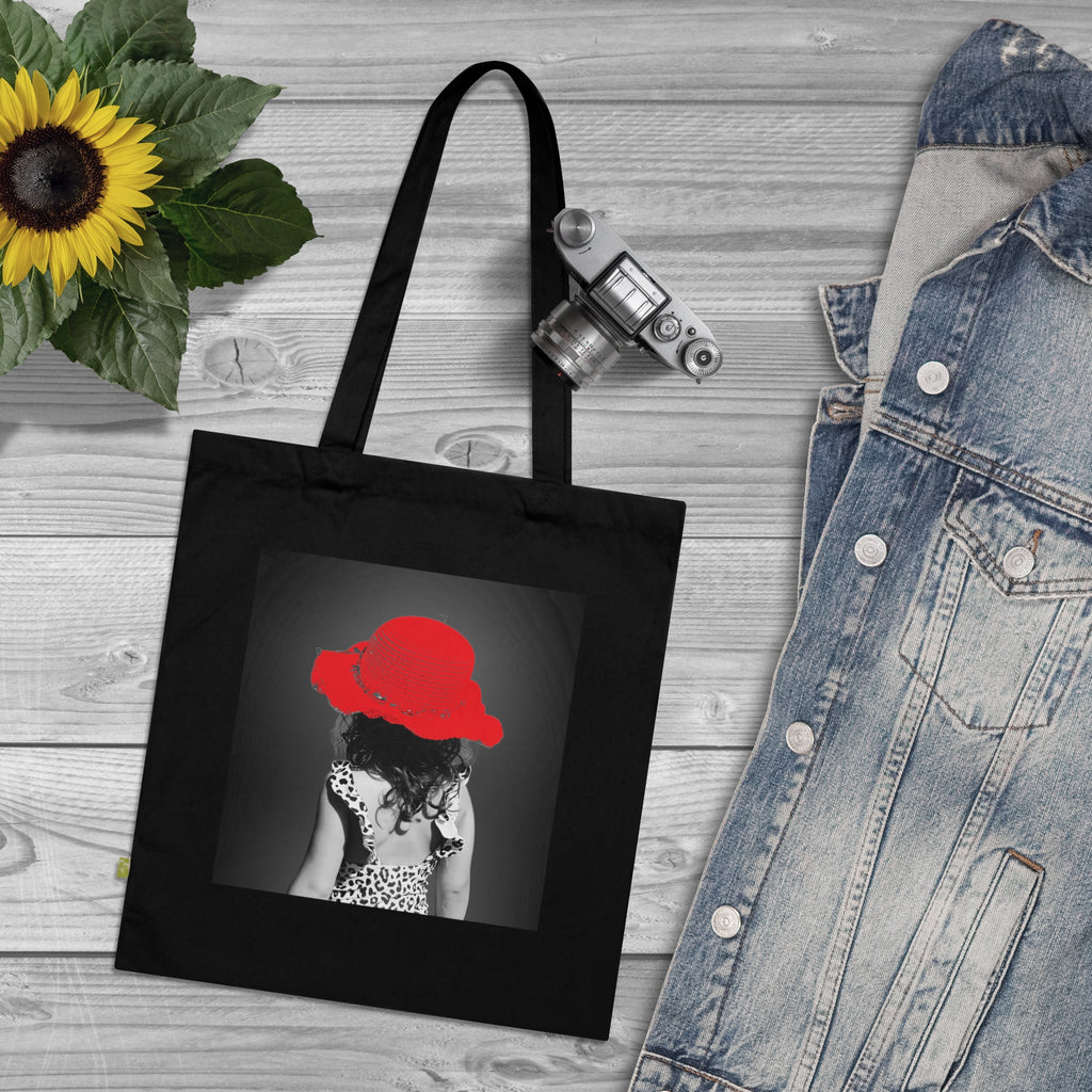 Red Hat Girl Photo Tote — Organic Cotton Beach & Market Bag