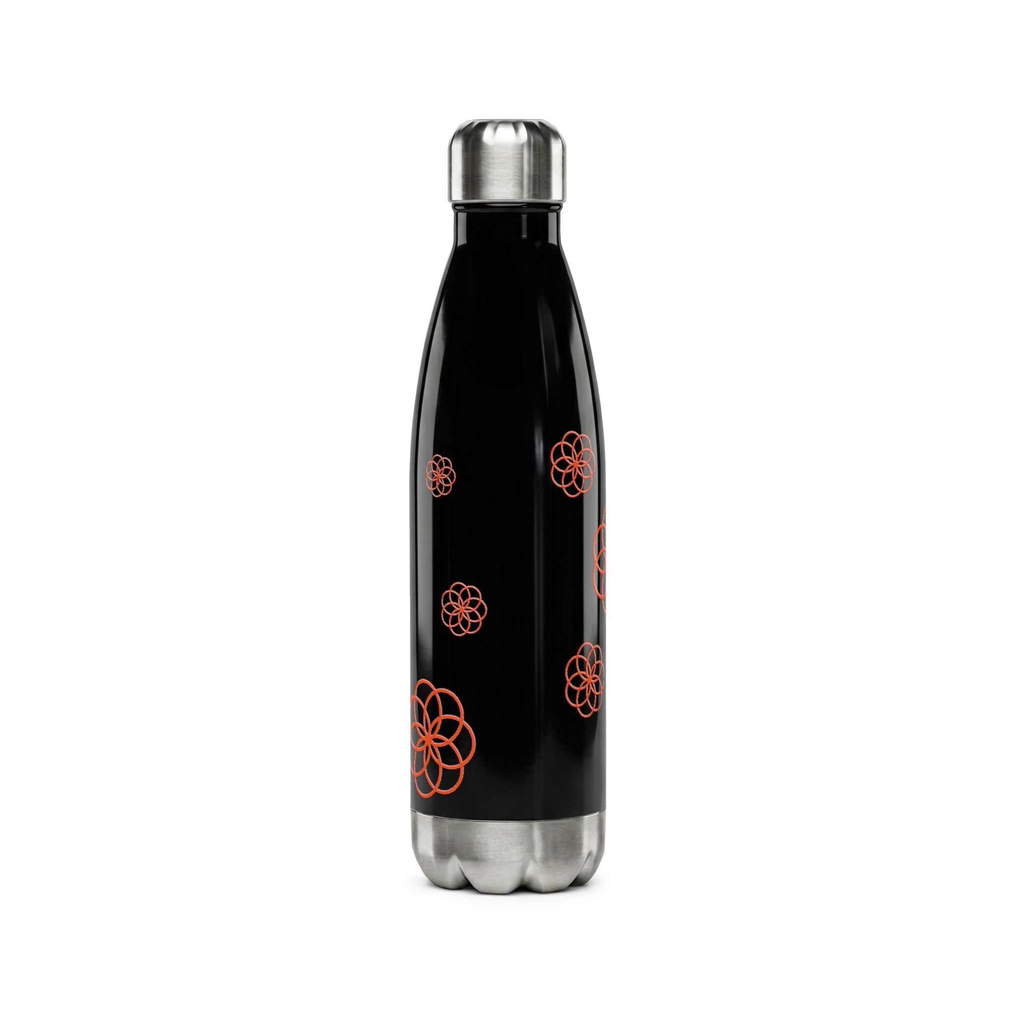 17oz Stainless Steel Water Bottle — Minimal Floral Geometry (Insulated)