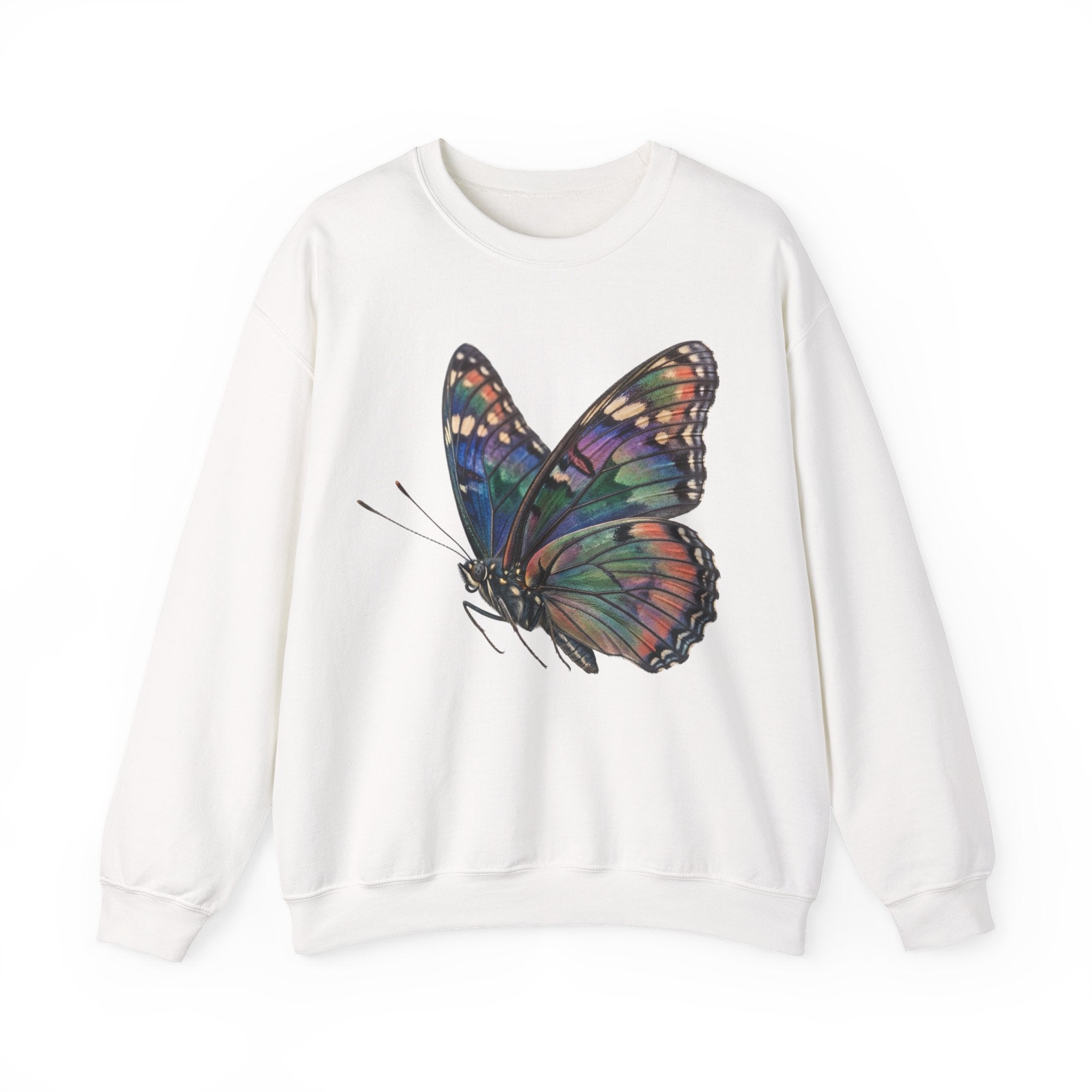 Butterfly Graphic Sweatshirt – Colorful Prism Wings Crewneck