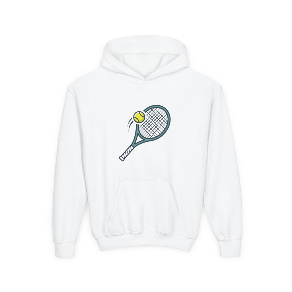 Youth Tennis Hoodie — Racket & Ball Graphic