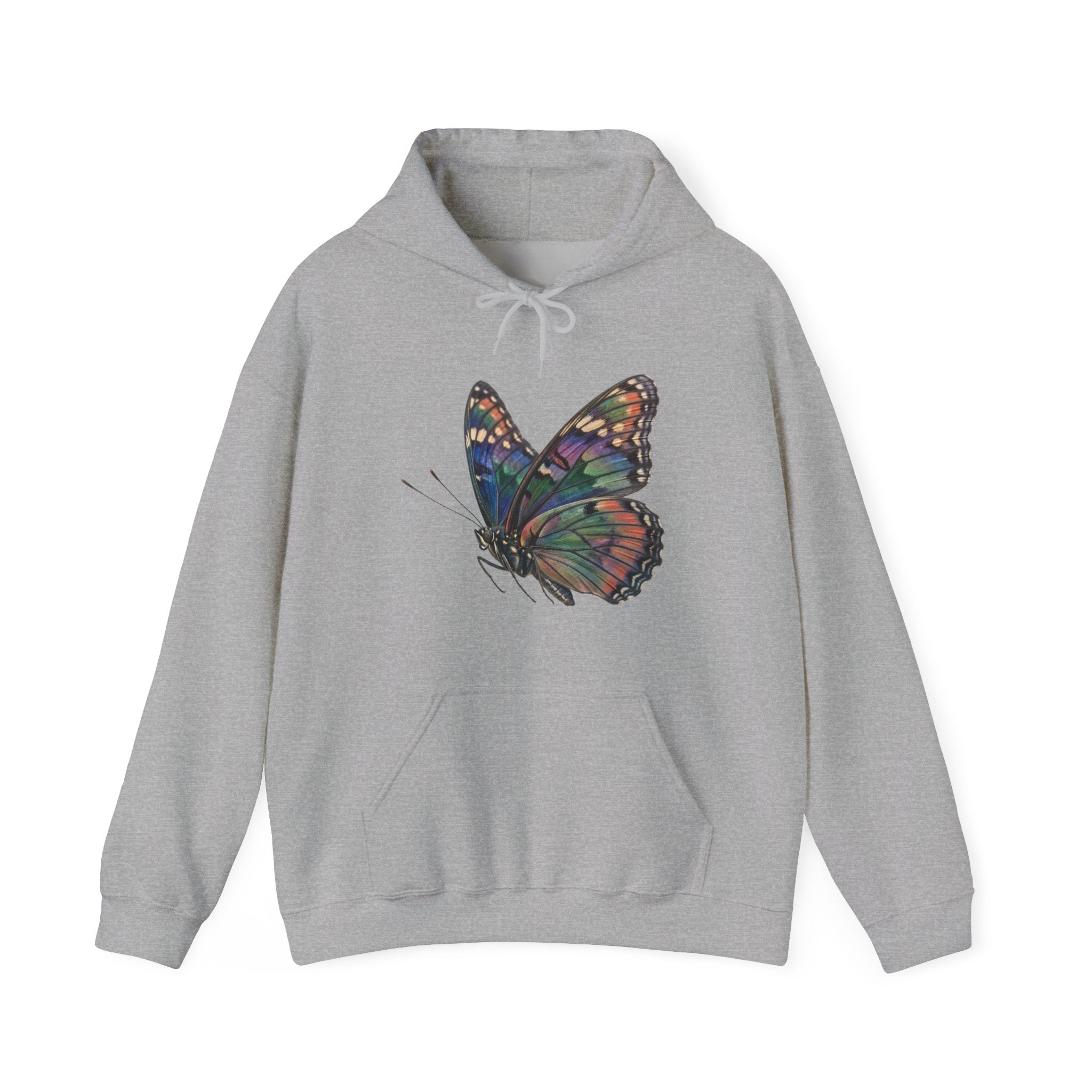 Butterfly Illustration Hoodie — Colorful Monarch Wing Graphic Pullover