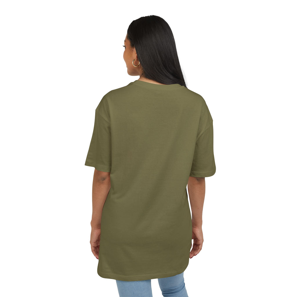 Oversized Tee "Heads up Look, hear, smell Life is here" – Minimalist Inspirational Graphic T-Shirt