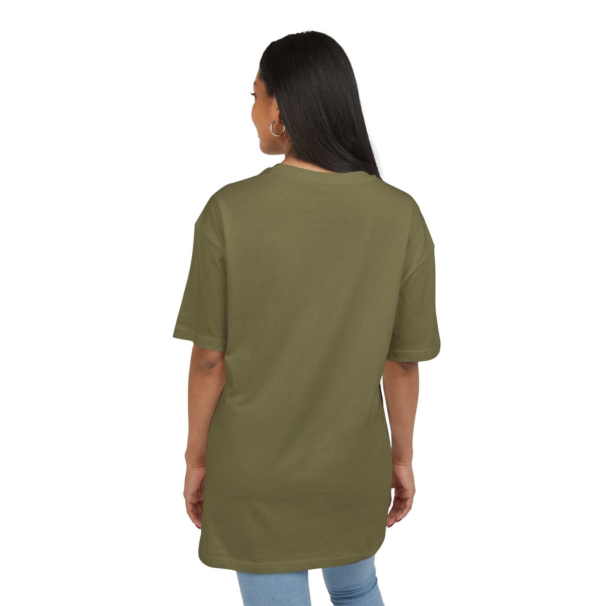 Oversized Tee "Heads up Look, hear, smell Life is here" – Minimalist Inspirational Graphic T-Shirt