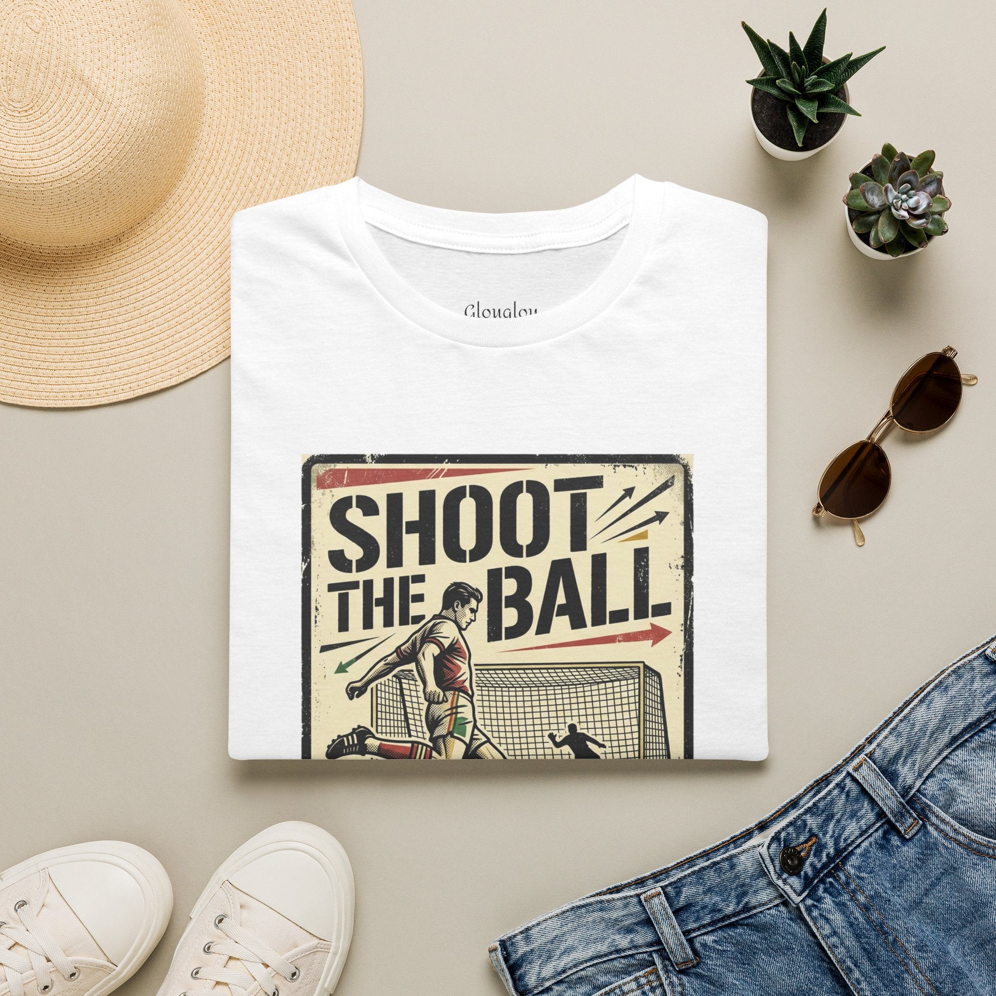 Shoot The Ball Soccer T-Shirt — 'Make The Goal' Vintage Football Tee