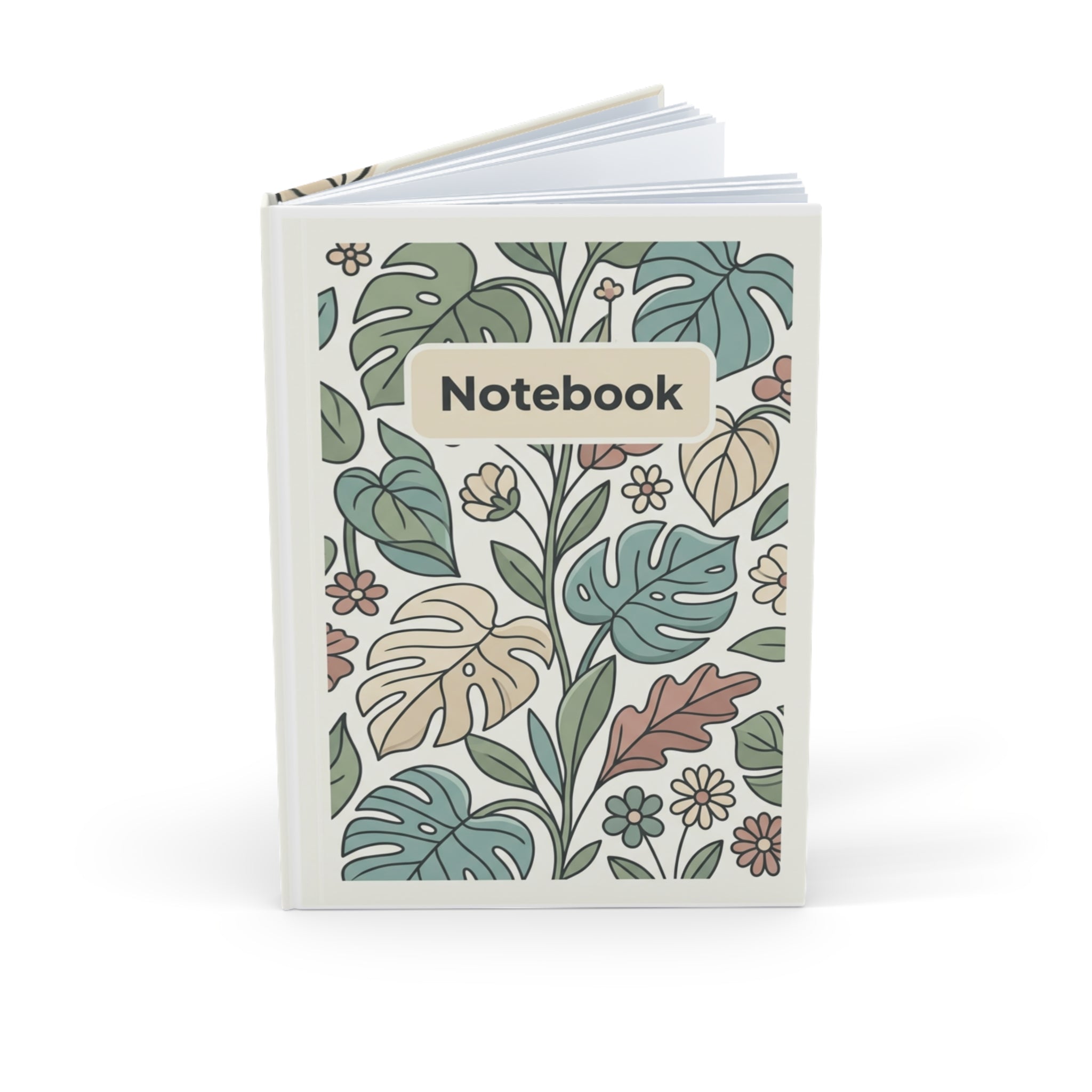 Botanical A5 Hardcover Journal — Floral Leaves Notebook