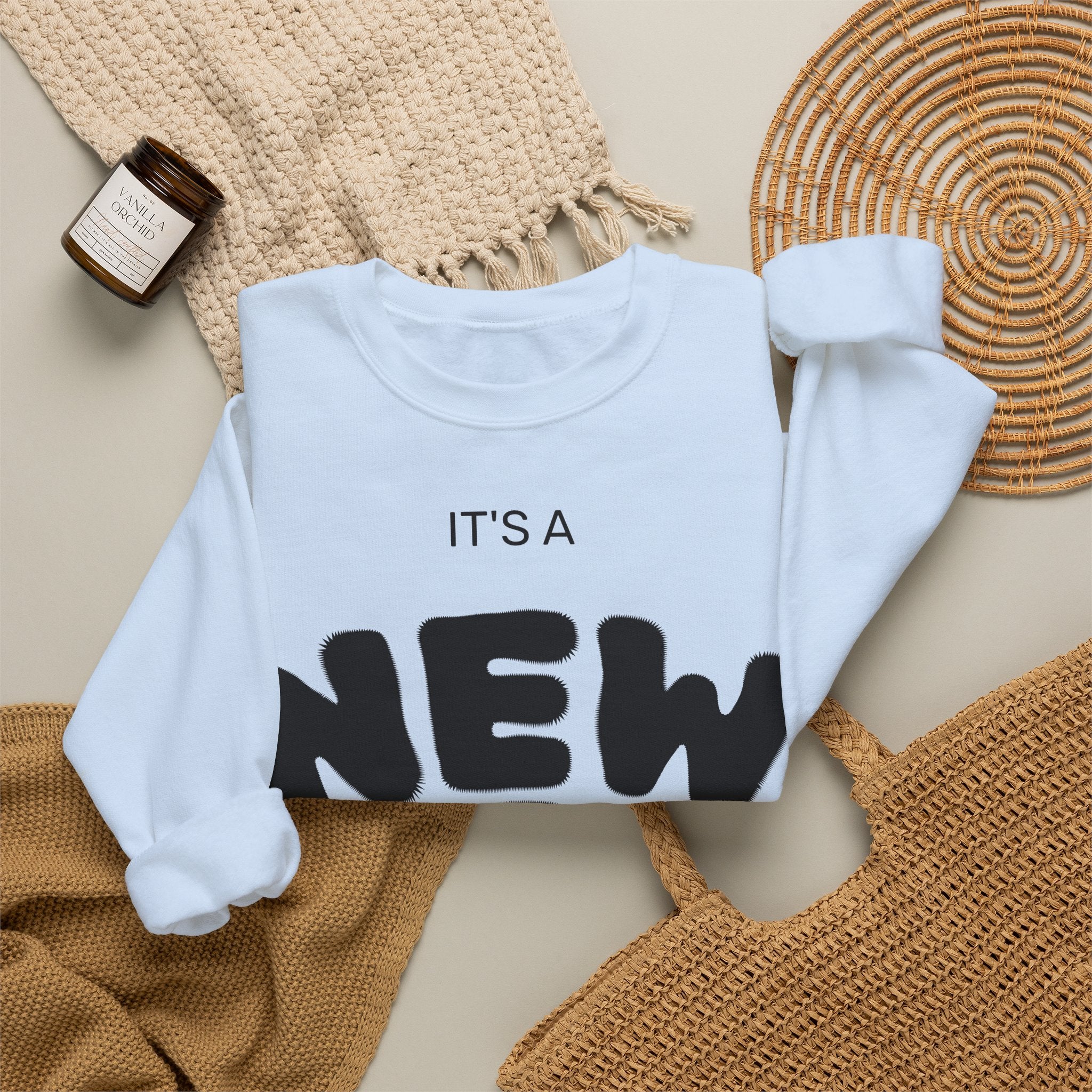 New Day Crewneck Sweatshirt – "It's a New Day, Rise N' Shine" Motivational Pullover