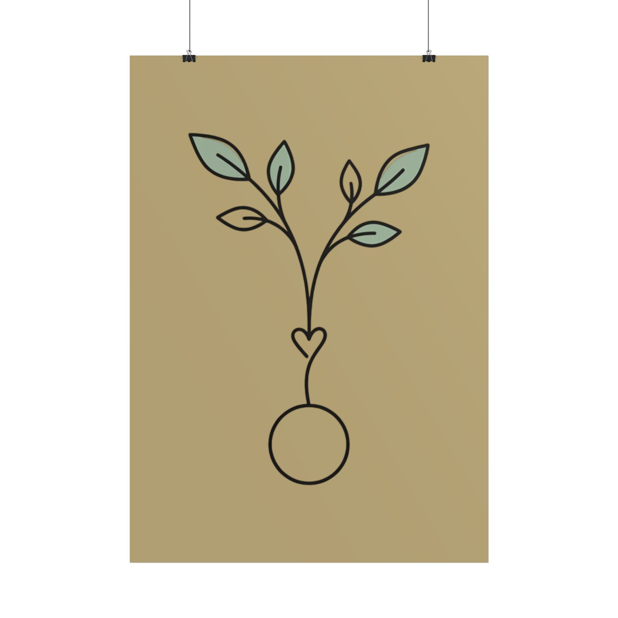 Botanical Line Art Poster — Minimal Plant Wall Art