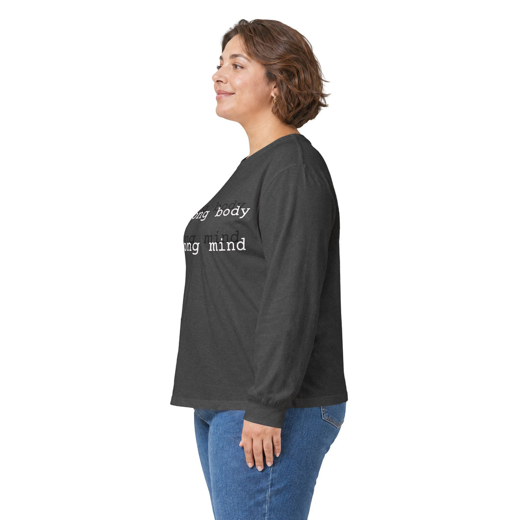 Strong body Strong mind Long Sleeve Tee — Fitness Motivation Shirt