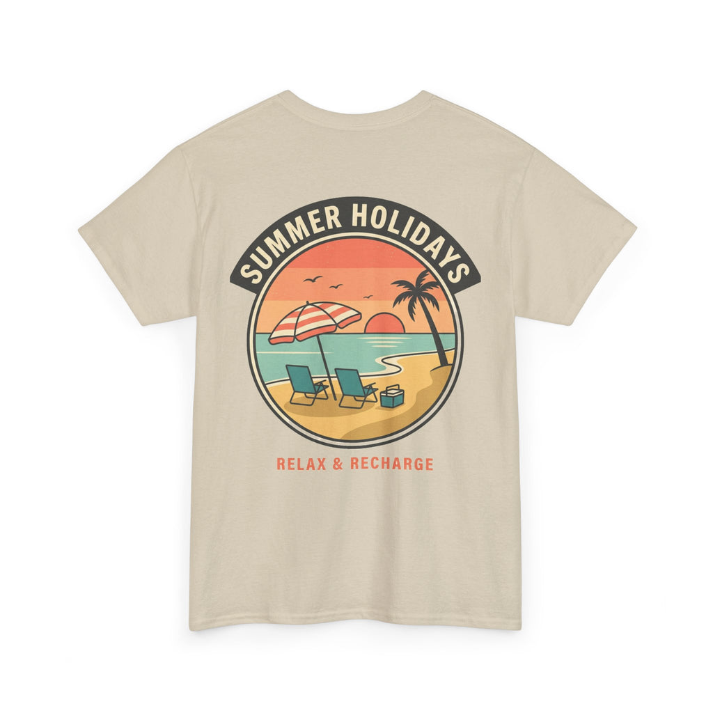 Summer Holidays Beach T‑Shirt — "Relax & Recharge" Graphic Tee