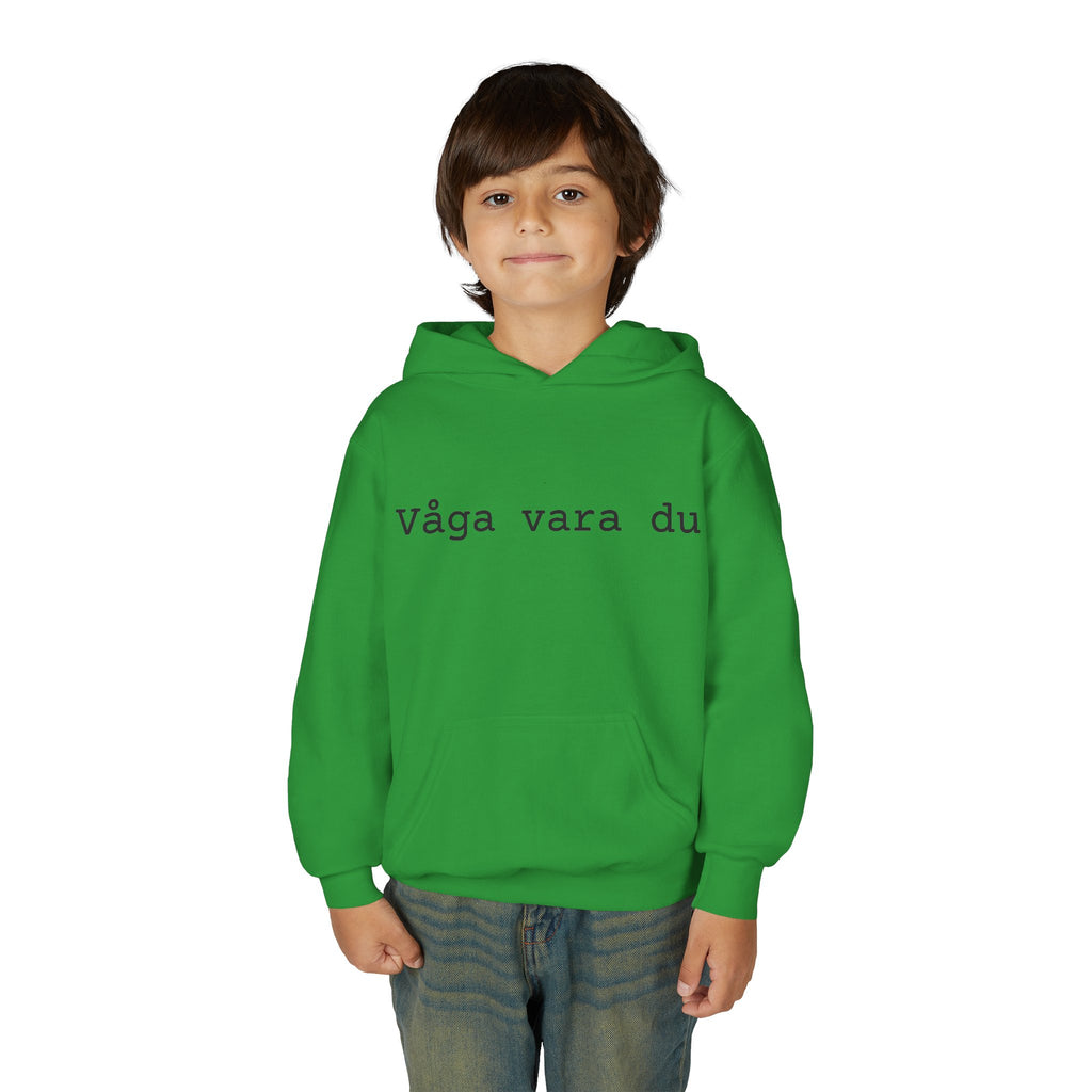 Youth Hoodie - "Våga vara du" Minimalist Inspirational Swedish Hoodie