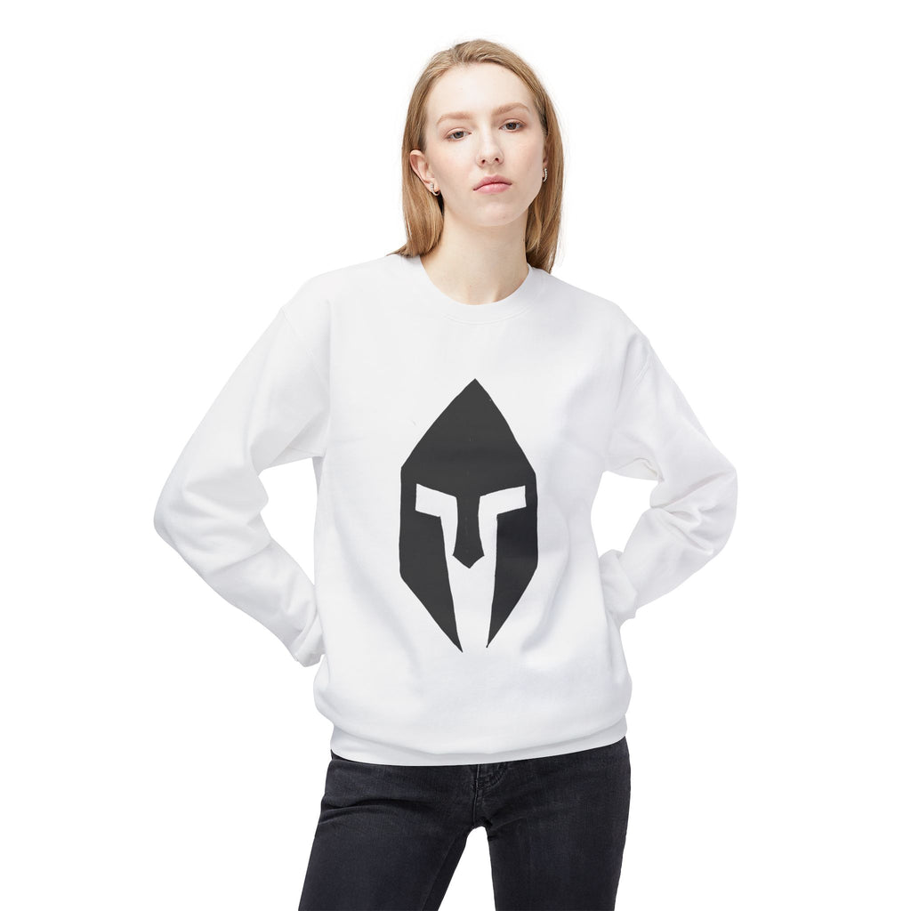 Spartan Helmet Crewneck Sweatshirt — Minimalist Warrior Logo