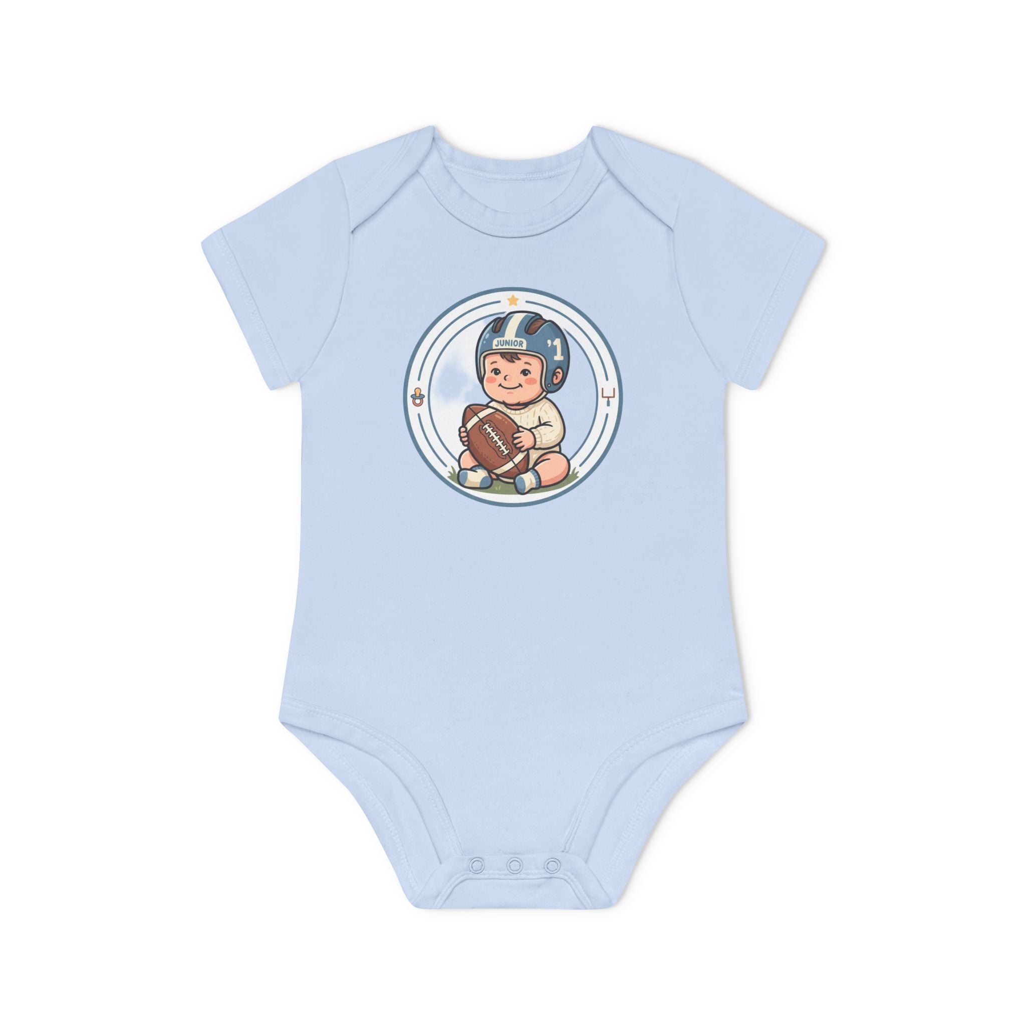 Baby Bodysuit — Cute Retro Football Baby Onesie (Helmet & Ball)