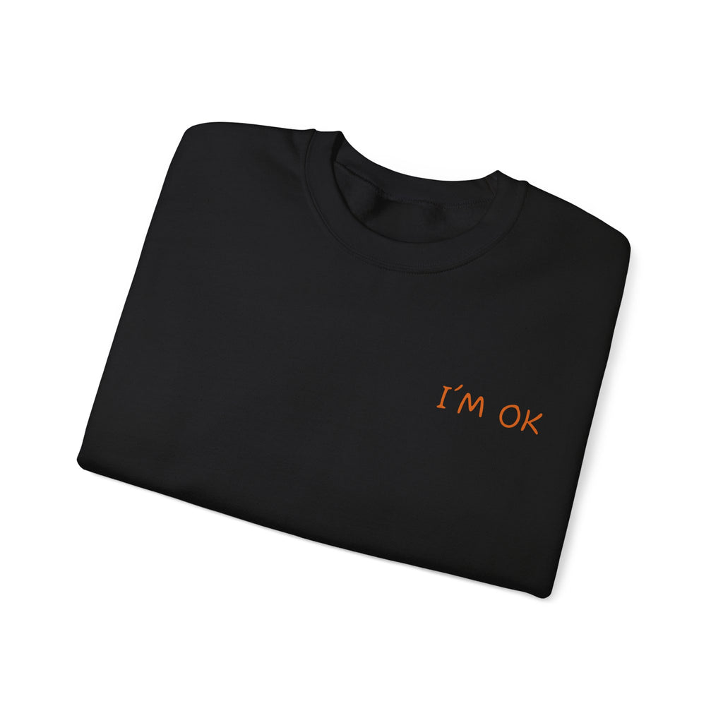 Crewneck Sweatshirt — 'I’m OK' Palm Sunset Graphic