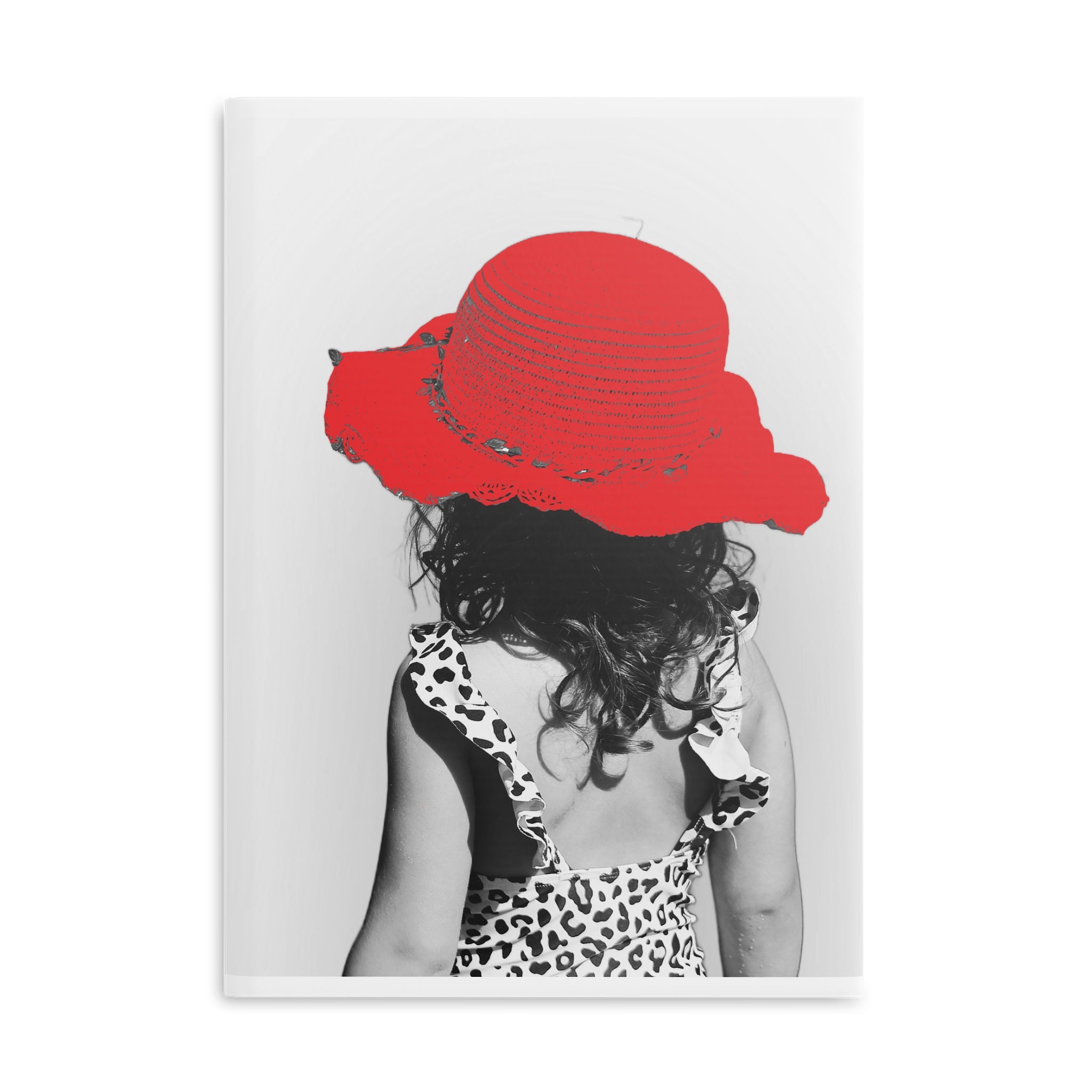Hardcover Notebook — Retro Girl with Red Sun Hat Journal