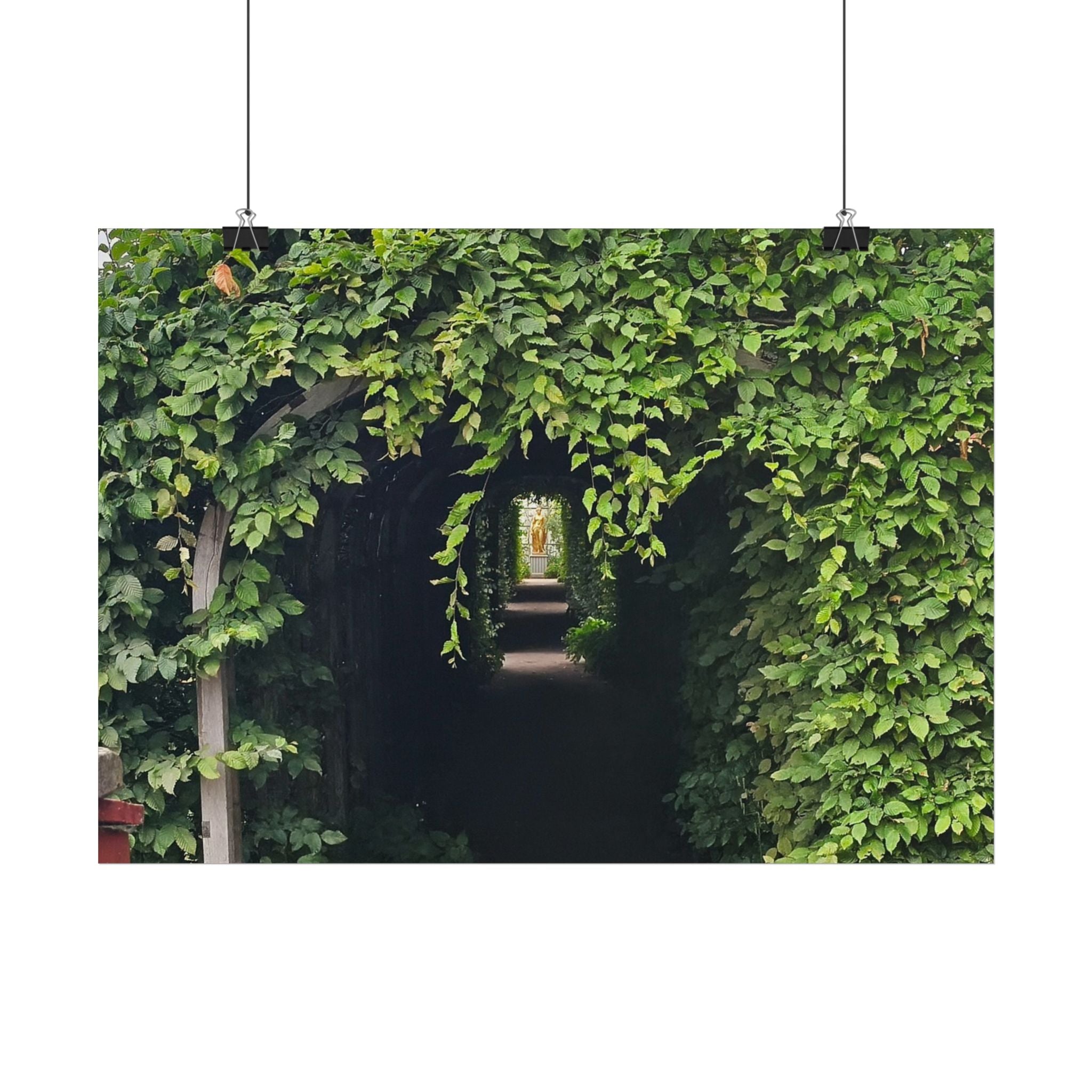 Green Garden Archway Poster — Lush Ivy Tunnel Wall Art