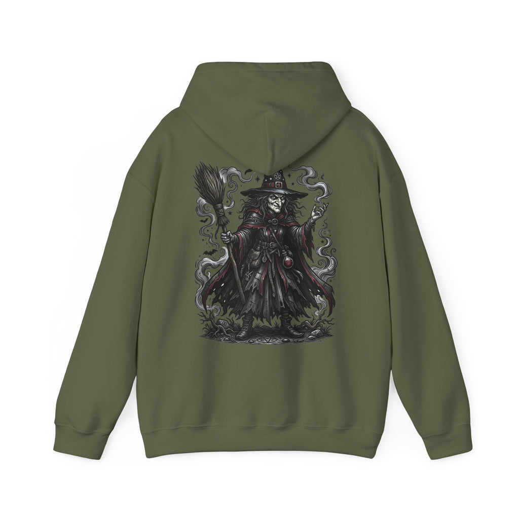 Witch Hunter Hoodie — Dark Fantasy Grim Reaper Back Graphic