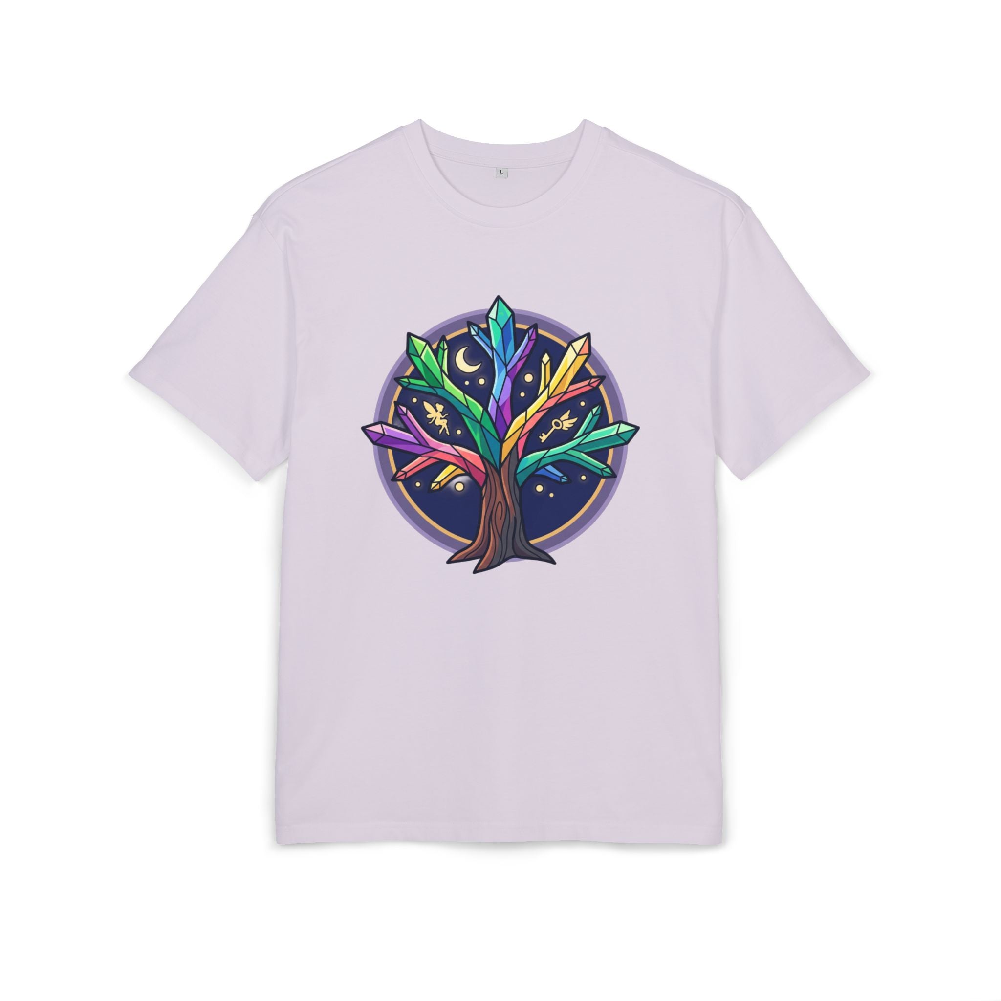 Crystal Tree Graphic Tee — Mystical Gemstone Nature Shirt