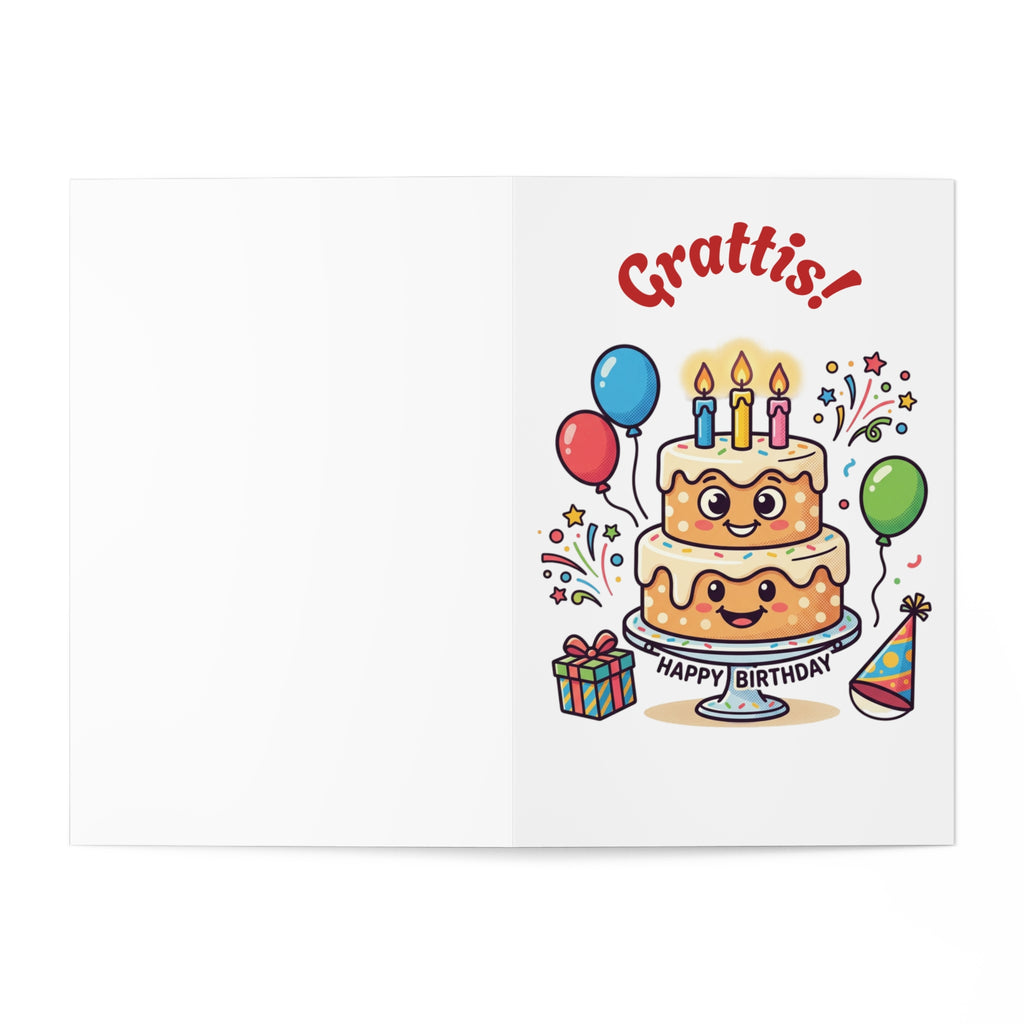 Birthday Cake Greeting Cards – Cute Kawaii Birthday Card Set (7 pcs)