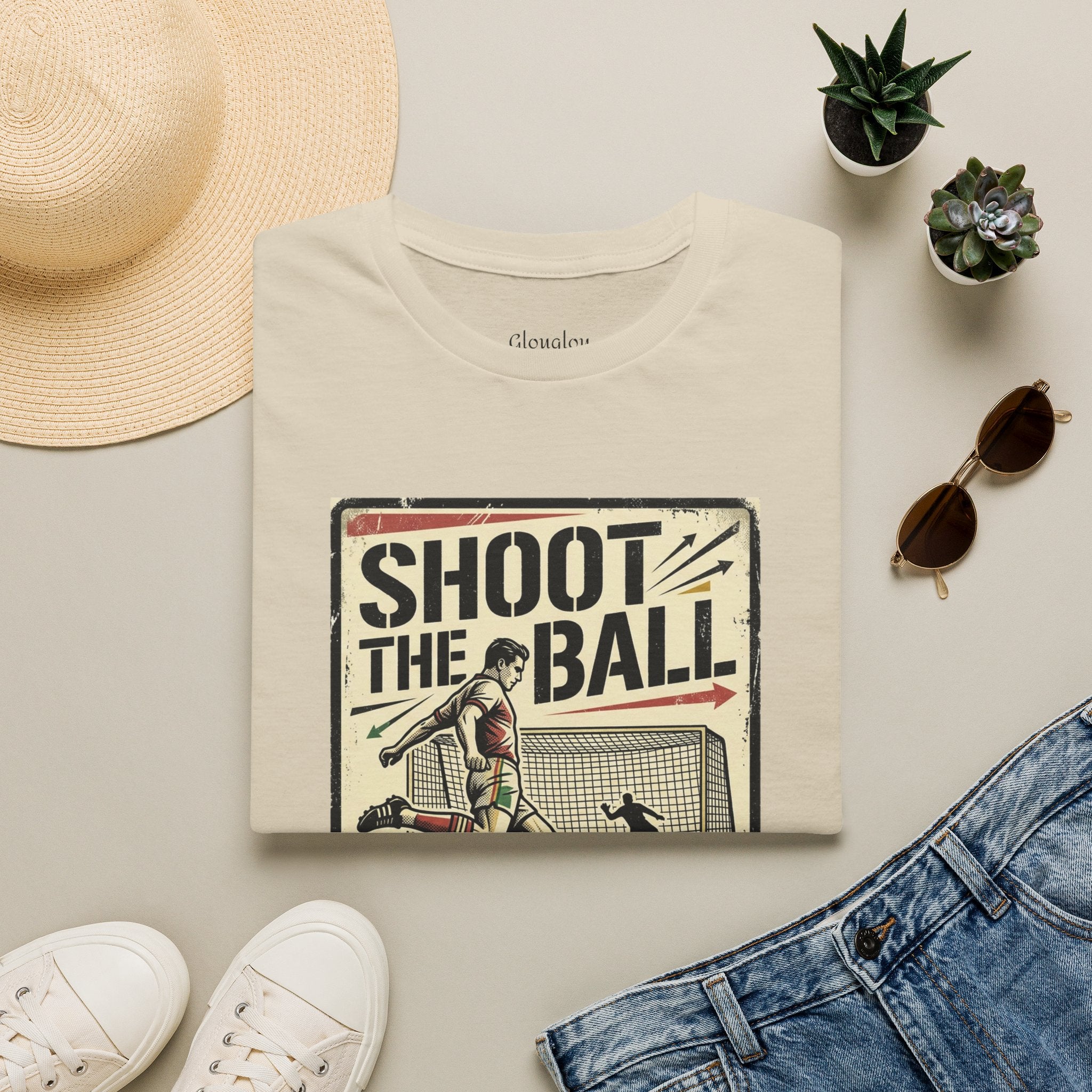 Shoot The Ball Soccer T-Shirt — 'Make The Goal' Vintage Football Tee