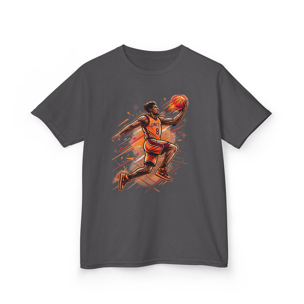 Kids Basketball Player Tee – Slam Dunk Illustration Kids T‑Shirt