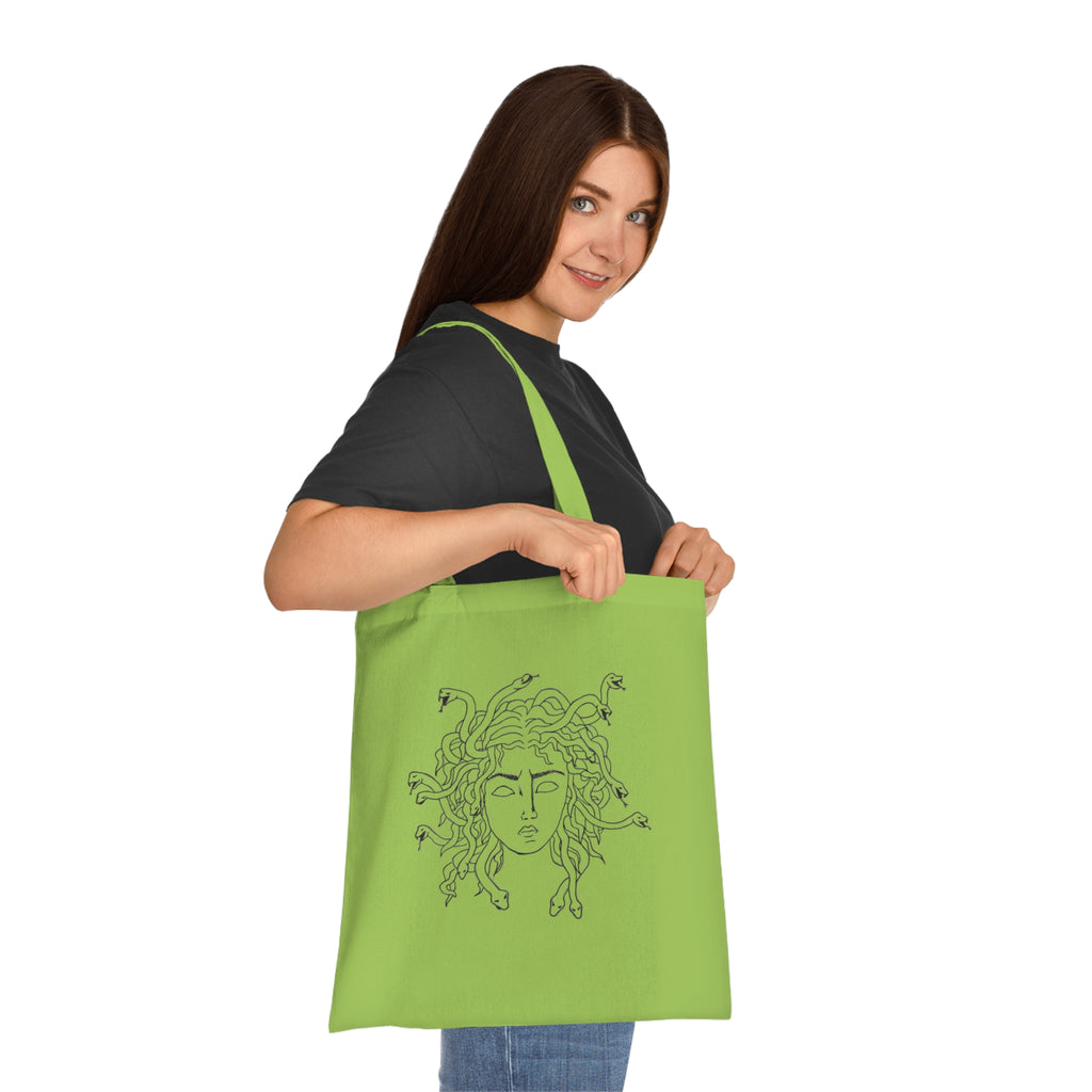 Medusa Line Art Cotton Tote Bag – Mythical Greek Goddess Illustration