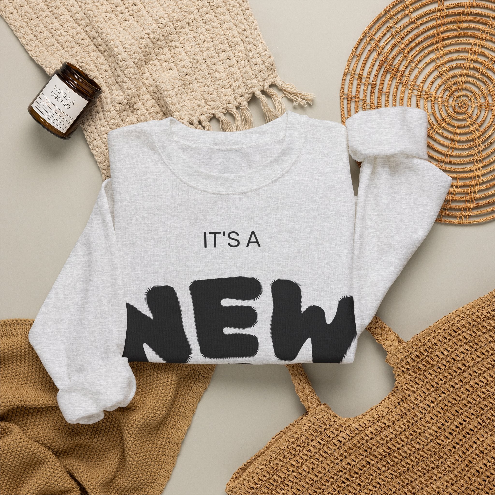 New Day Crewneck Sweatshirt – "It's a New Day, Rise N' Shine" Motivational Pullover