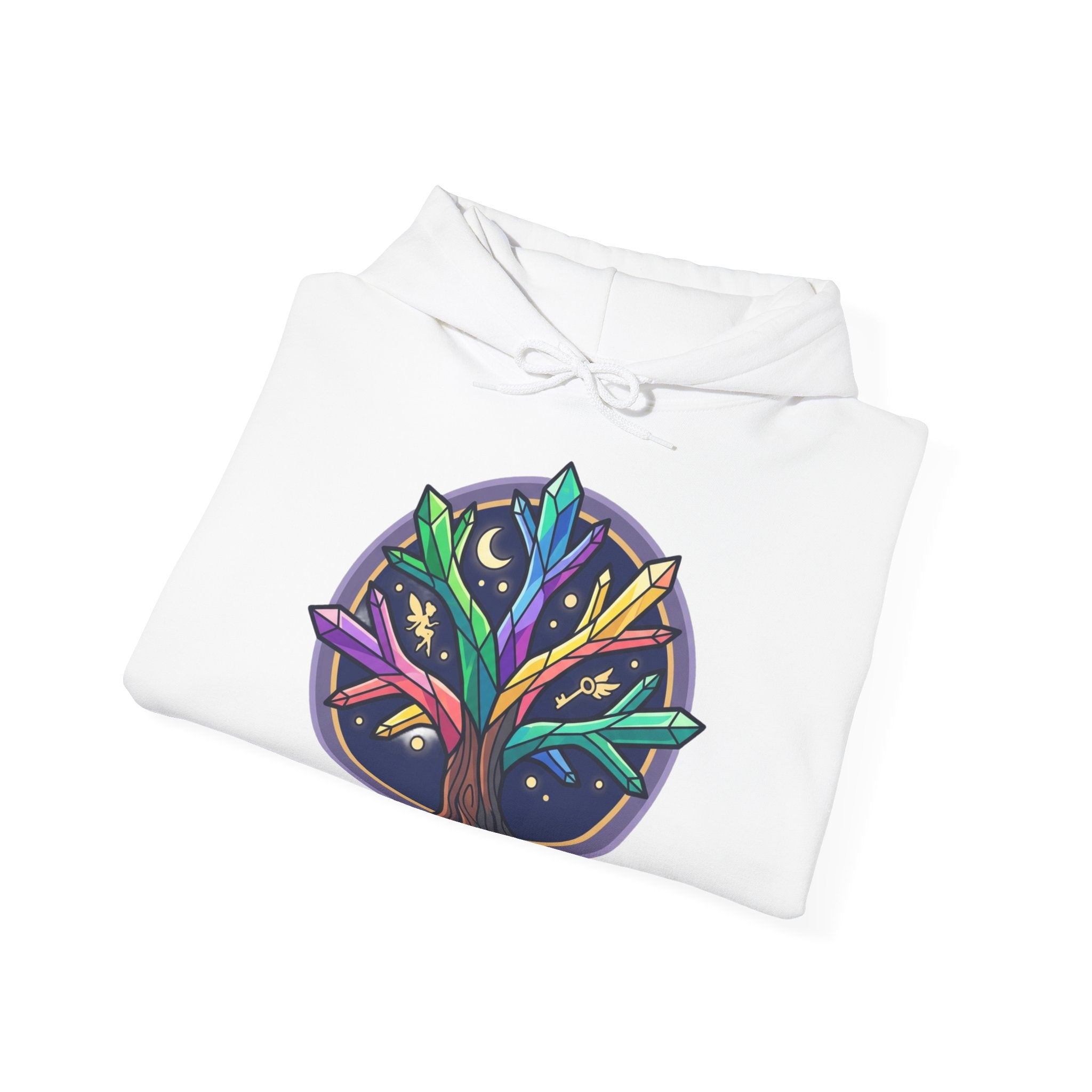 Mystical Tree of Life Hoodie — Celestial Nature Graphic Sweatshirt
