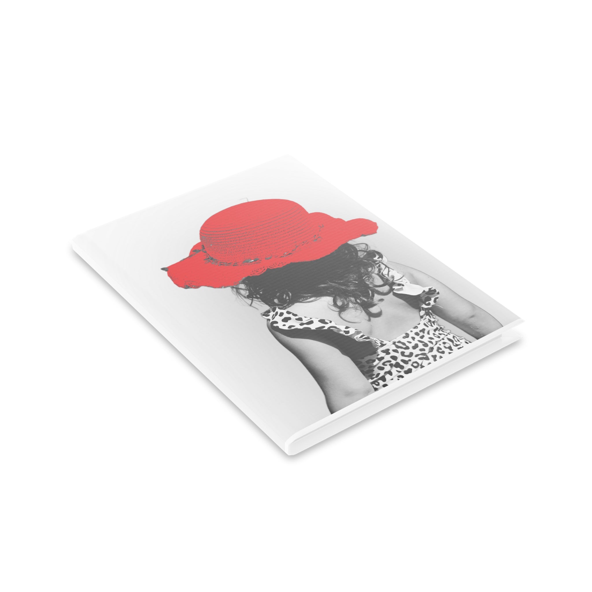 Hardcover Notebook — Retro Girl with Red Sun Hat Journal