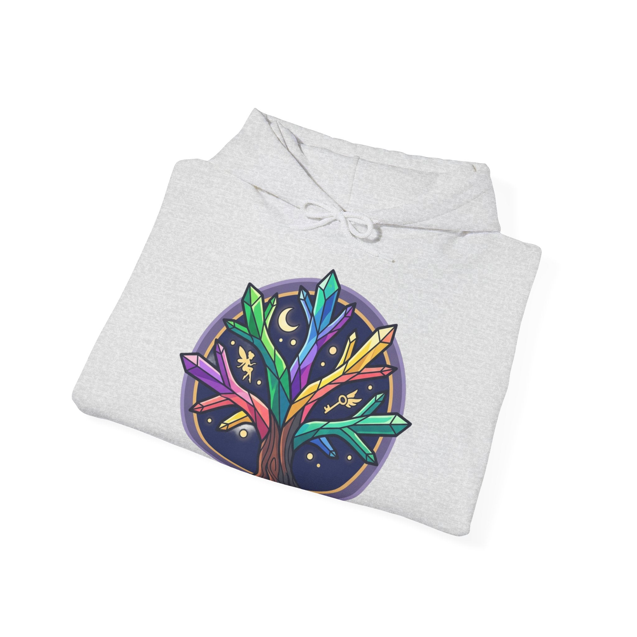 Mystical Tree of Life Hoodie — Celestial Nature Graphic Sweatshirt